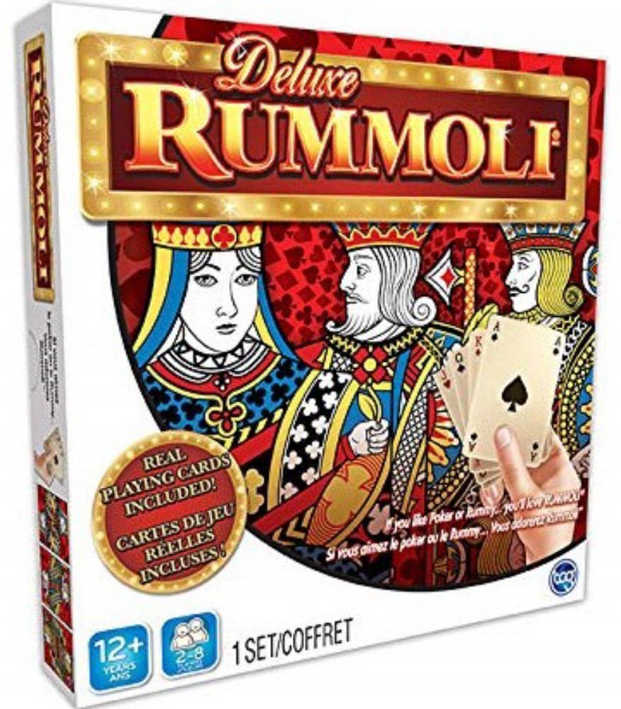 TCG Toys Feature Games - Deluxe Rummoli - Includes Real Playing Cards, Board, and Casino Style Chips - Great Gift for Boys, Girls, Men & Women.