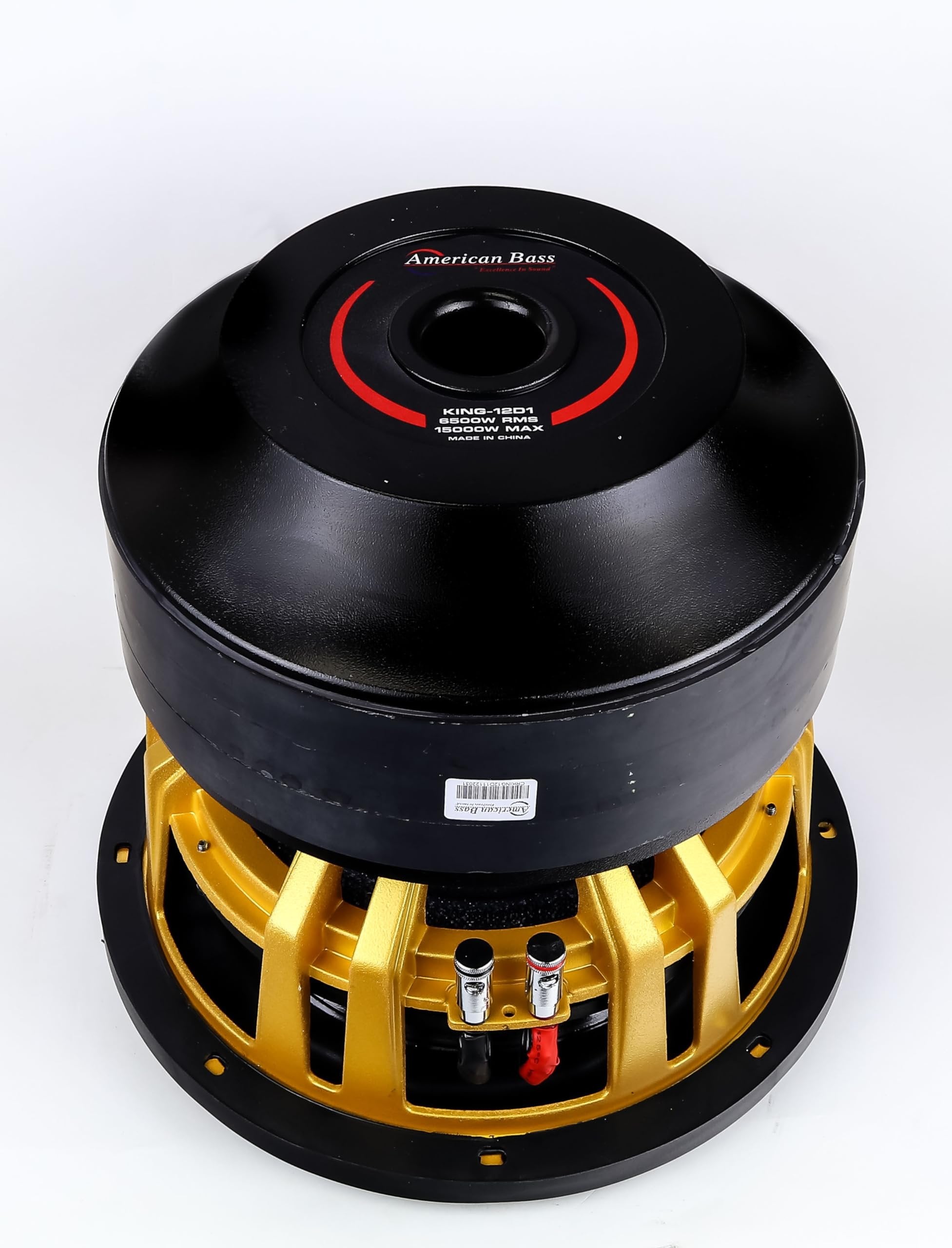 American Bass King 12 Inch Subwoofer 6500 Watt RMS and 15,000 Watt Max Power, 2 Ohm Impedance, 613-oz Magnet, and 4.5-inch Voice Coil, Pack of 1