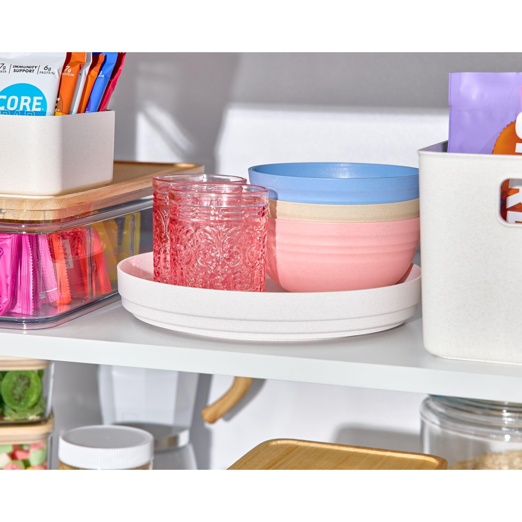 iDesign Recycled Plastic Lazy Susan Turntable Organizer, The Rosanna Pansino Collection – 10.03” L x 10.03” W x 1.73” H, Coconut