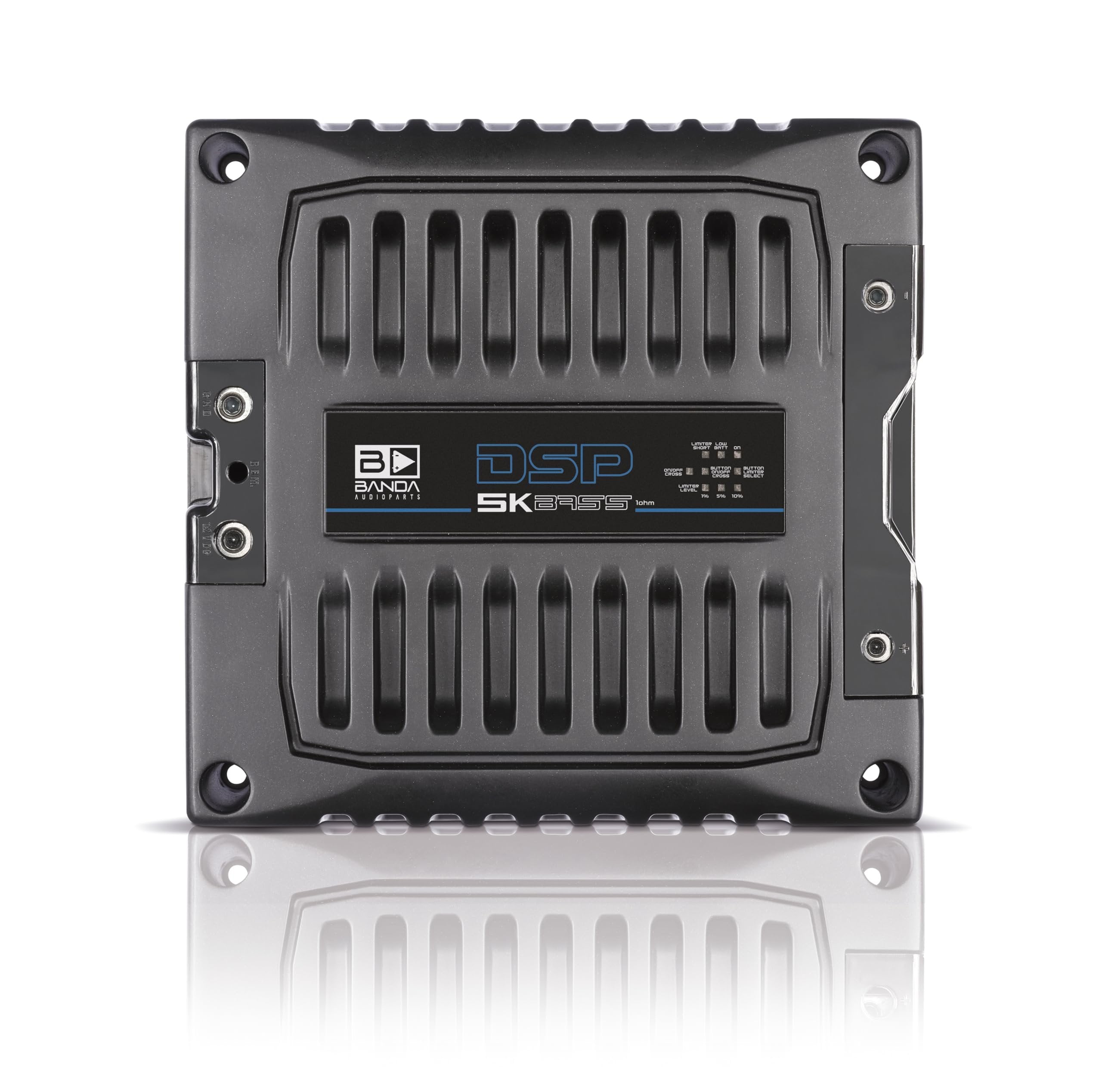 BANDA Audioparts DSP5K1BLACKBASS 5K DSP Bass Amplifier Car Audio Amp 1 x 5000 Watts Rms 1-Ohm Vehicle Amplifier Audio Speaker Systems Delivering Robust Power and Efficiency