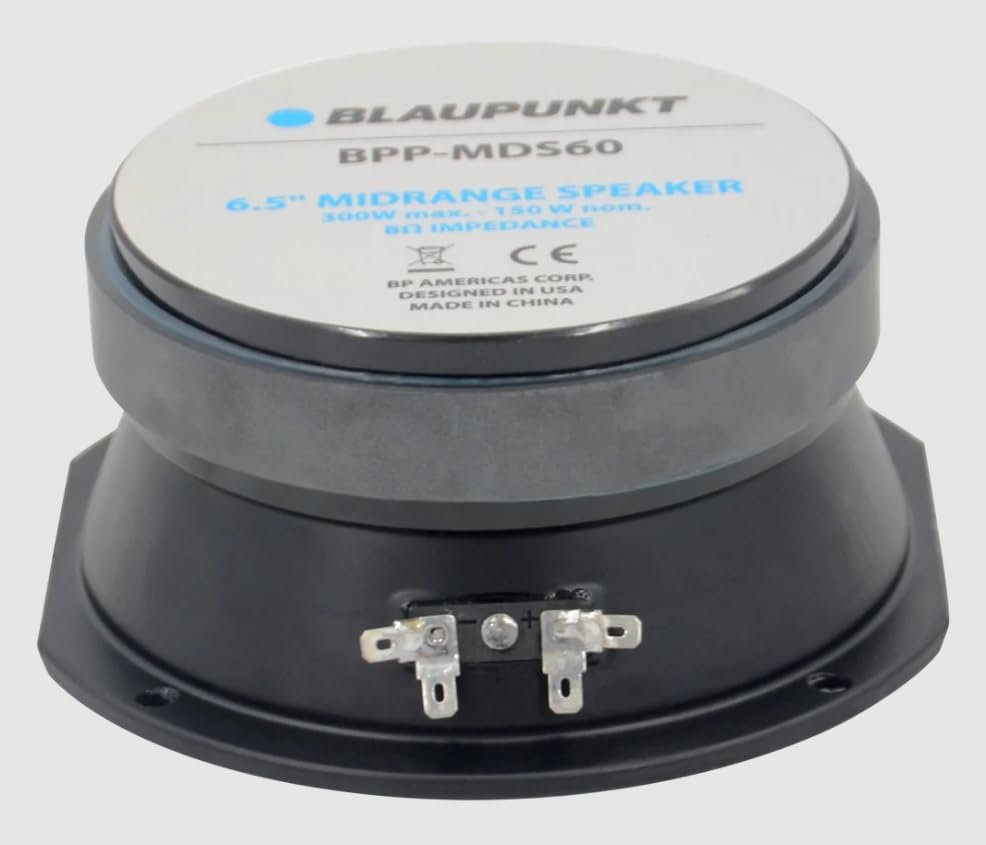 BLAUPUNKT BPP-MDS60 6.5-inch Sealed-Back Midrange Speaker 150 Wrms 300 Watts Peak 8-Ohm 1.5-inch Voice Coil Car Audio Surround System Cloth Surround for Durability