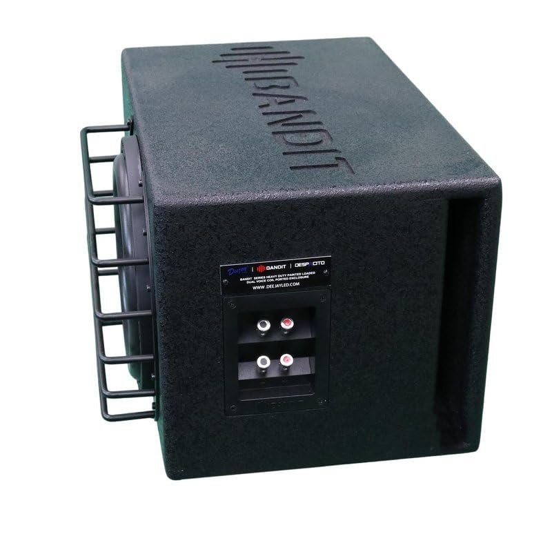 DEEJAY LED BANDIT10 Despacito Single 10-inch Subwoofer in A Box Cabinet 1000 Wrms 2000 Watts Peak with Grill Guard and Two Voice Coils 4 ohms Each