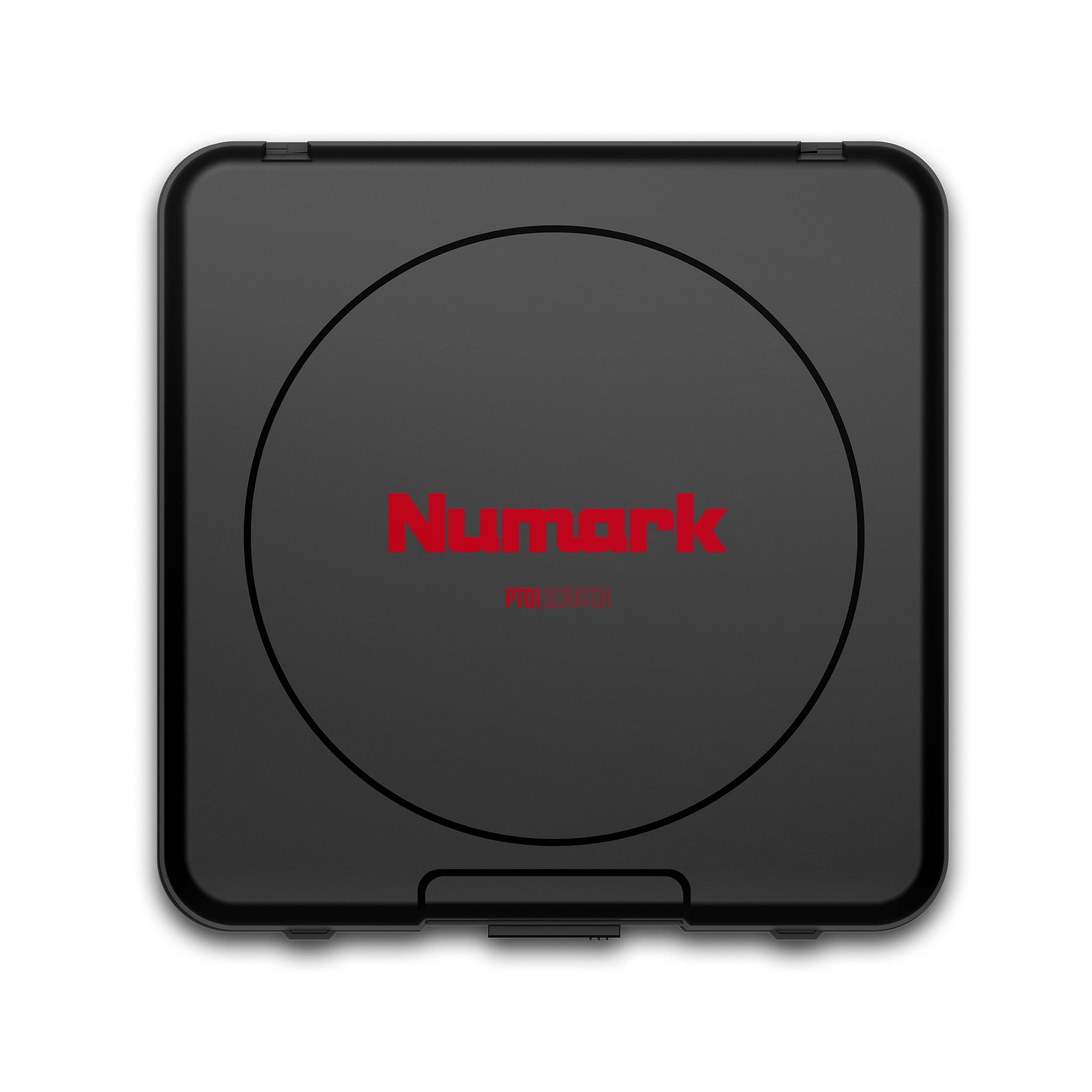 Numark PT01 Scratch | DJ Turntable for Portablists With User Replaceable Scratch Switch, Built In Speaker, Power via Battery or AC Adapter, Three Speed RPM Selection & USB Connectivity