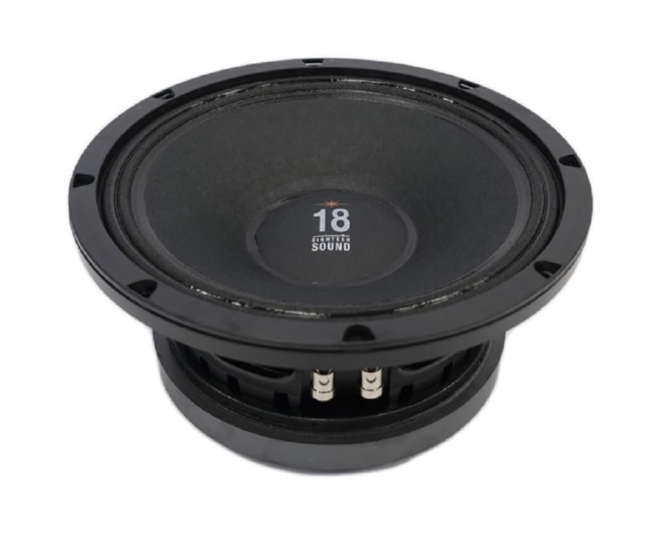 Eighteen Sound 18 10MB777-8 10-inch Mid Bass Woofer Midbass Driver 8 Ohms Weather Protected Cone and Plates for Outdoor Usage 75 mm Interleaved Sandwich Voice Coil
