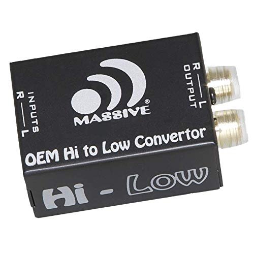 Massive Audio Hi-Low - Car Audio High Level Speaker Signal to Low Level RCA Converter, High to Low Level Signal