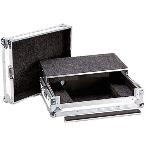 Flight Case Engineered To Hold Numark DNMC4000 Laptop Shelf In White Complete With Removable Front Door For Ease Of Use Bottom Side Rubber Feet DEEJAYLED TBHDNMC4000LTWHI