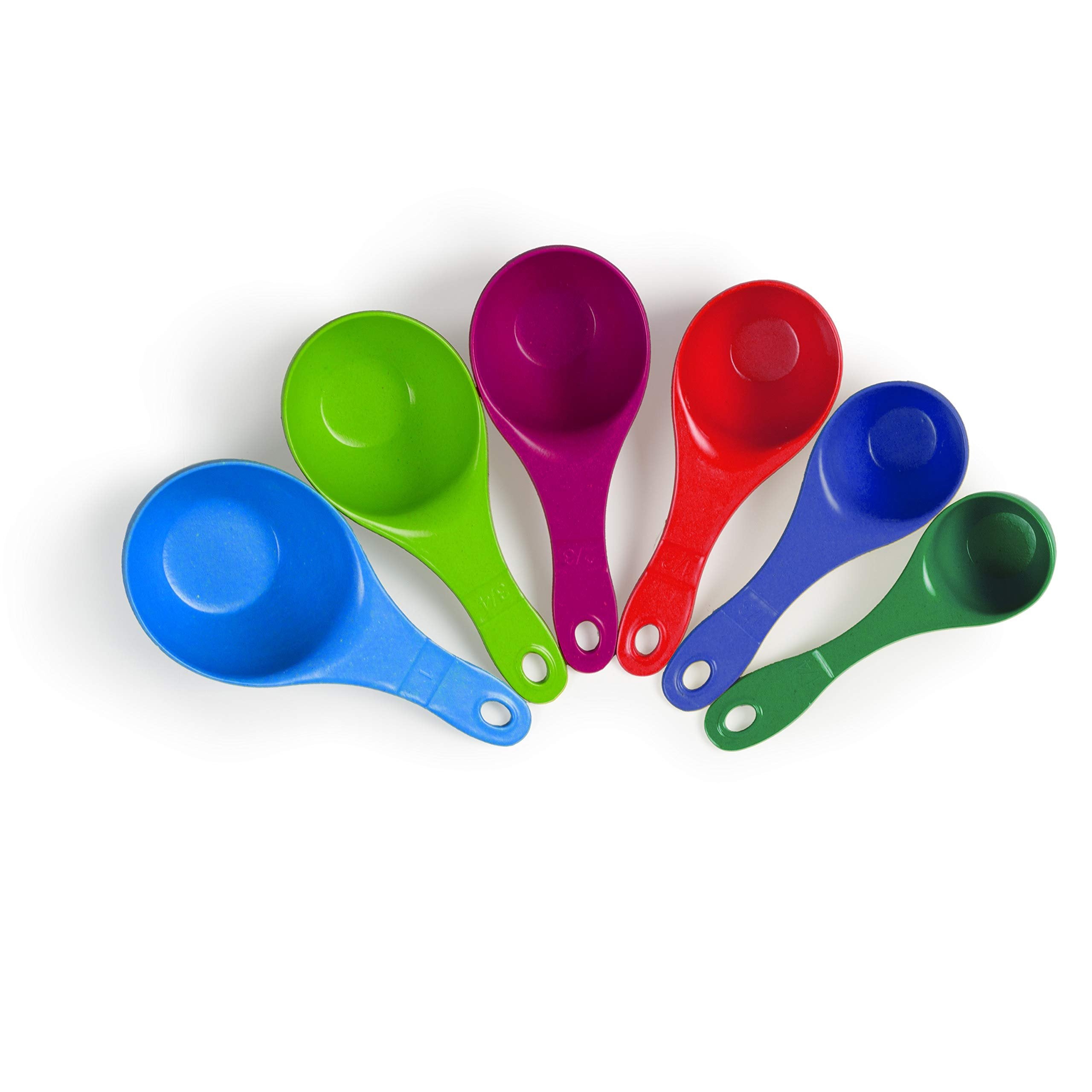 Architec EcoSmart Purelast Measuring Cups, 6 Piece Set, 1/4C, 1/3C, 1/2C, 2/3C, 3/4C, 1C, Jewel Tones