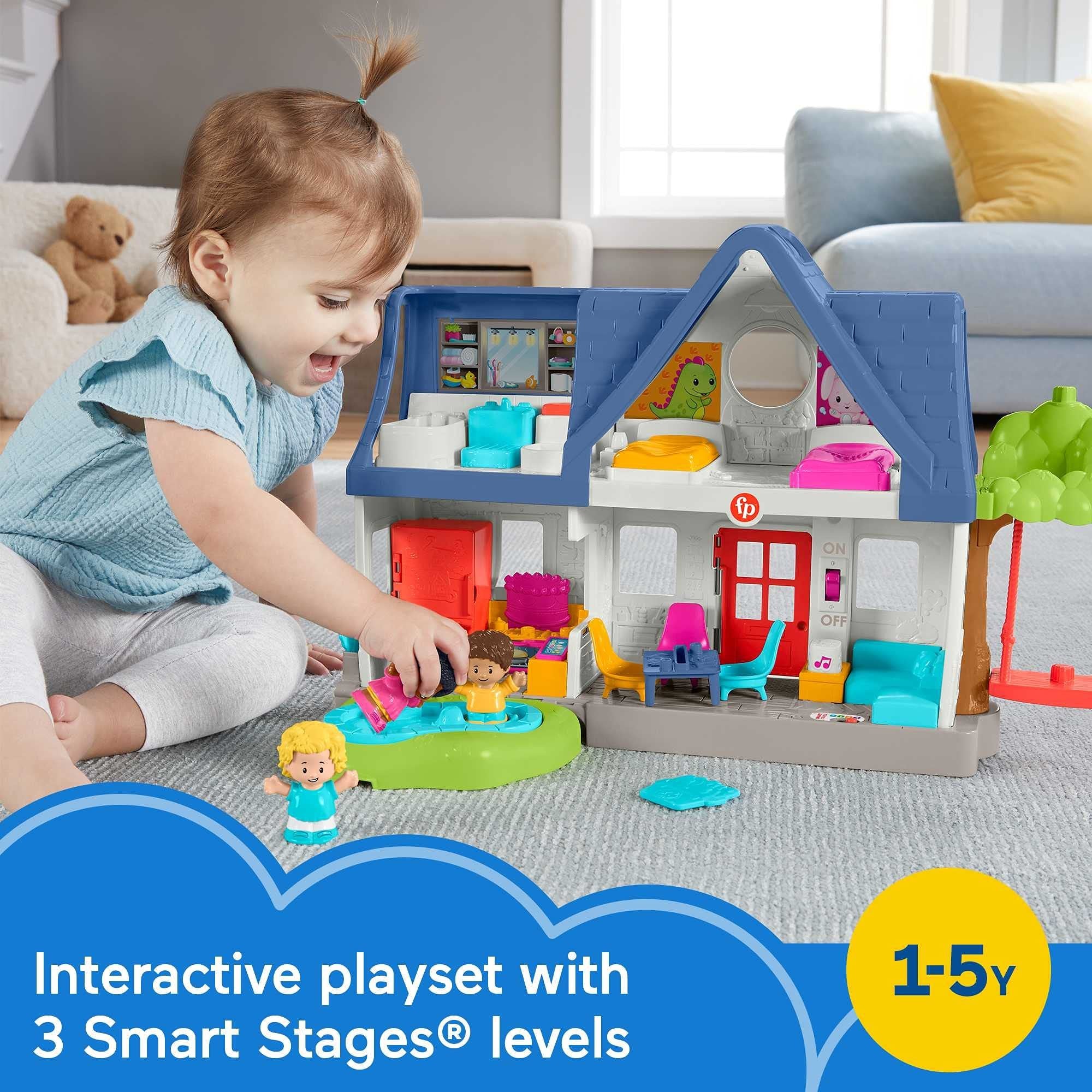 Fisher-Price Little People Toddler Learning Toy Friends Together Play House Set with Smart Stages for Pretend Play Kids Ages 1+ Years