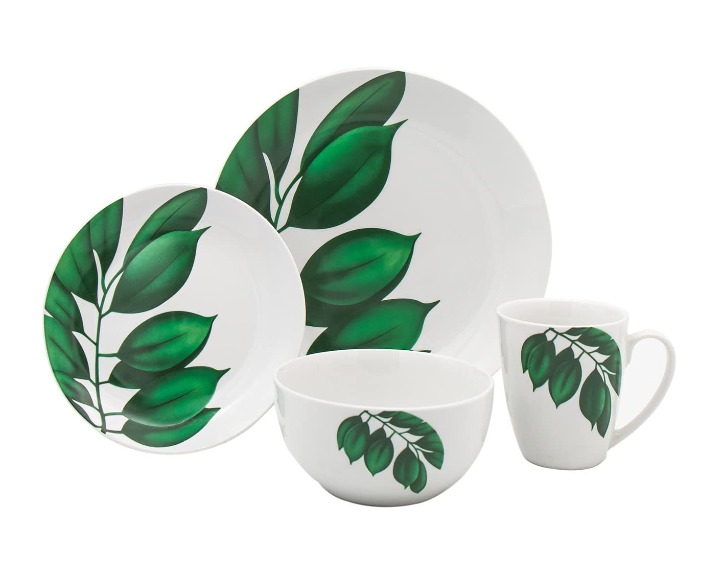 Godinger Dinnerware Set Plate Bowl Mug Palma - Service of 4