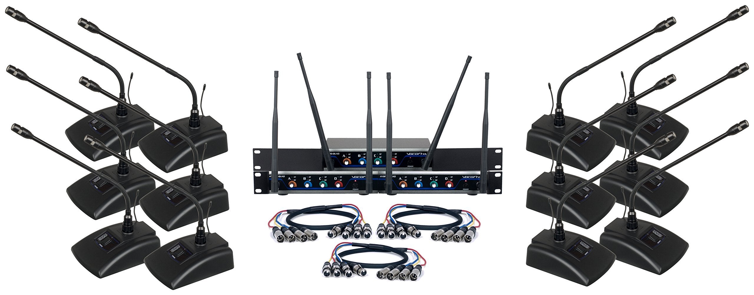 VocoPro, 12 Wireless Microphone System, XLR Connector, Black (DIGITALCONF12)