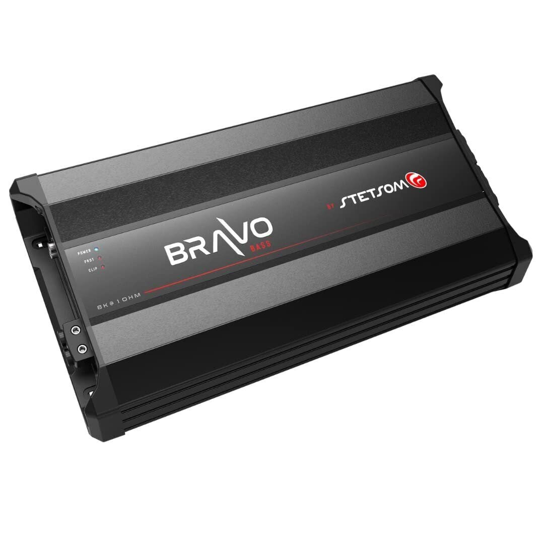 Stetsom Bravo BASS 8000 1 Ohm Mono Subwoofer Car Audio Amplifier, 8000.1 8K...