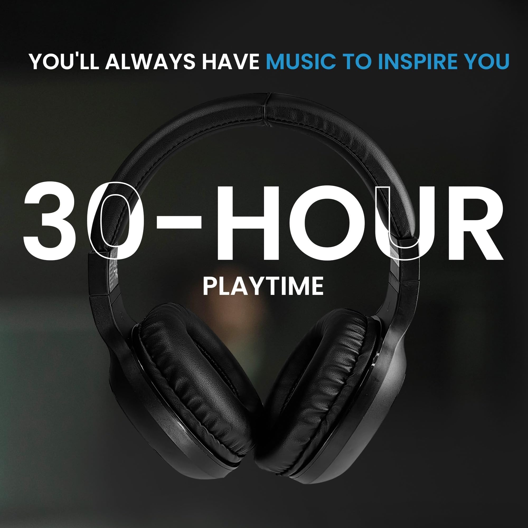 iDance Wireless Bluetooth Headphones with Noise Canceling and Built-in Microphone, Bluetooth Headphones Over Ear, 60 Hours Playtime Wireless Headphone, Super Bass Sound for Travel, Home, Cellphone