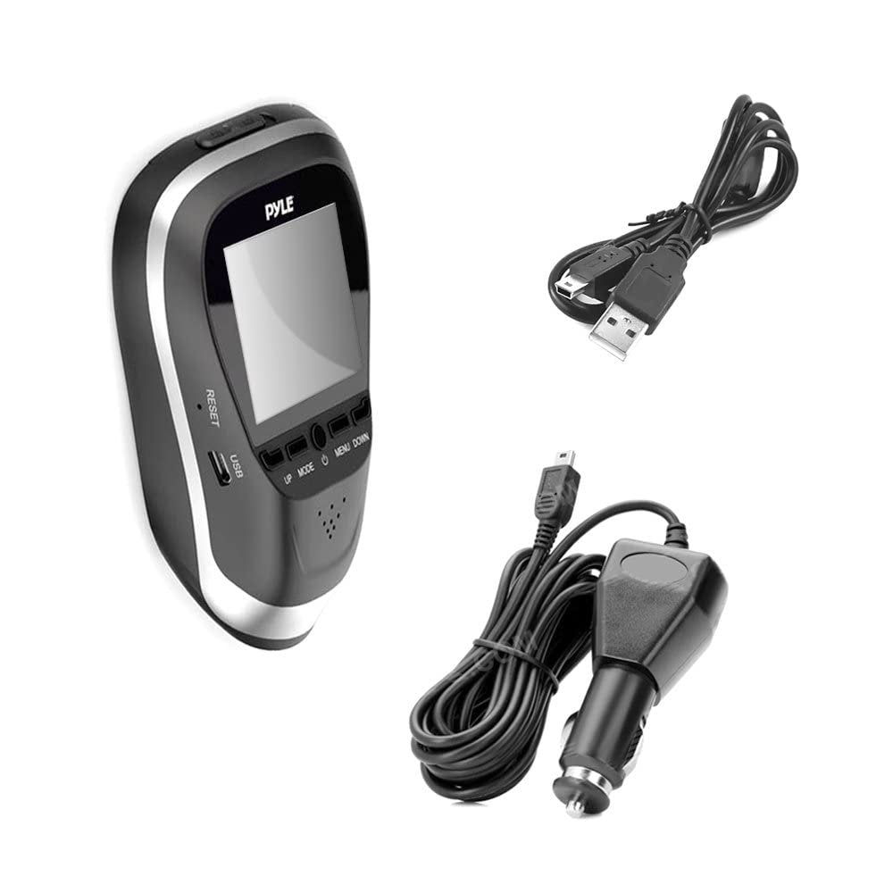 Pyle PLDVRCAM25 -1080p Dash Cam HD Dashboard Driving Camera for Cars and Vehicles with Night Vision - Discrete and Secure Window Mount - Snap Images and Record Video