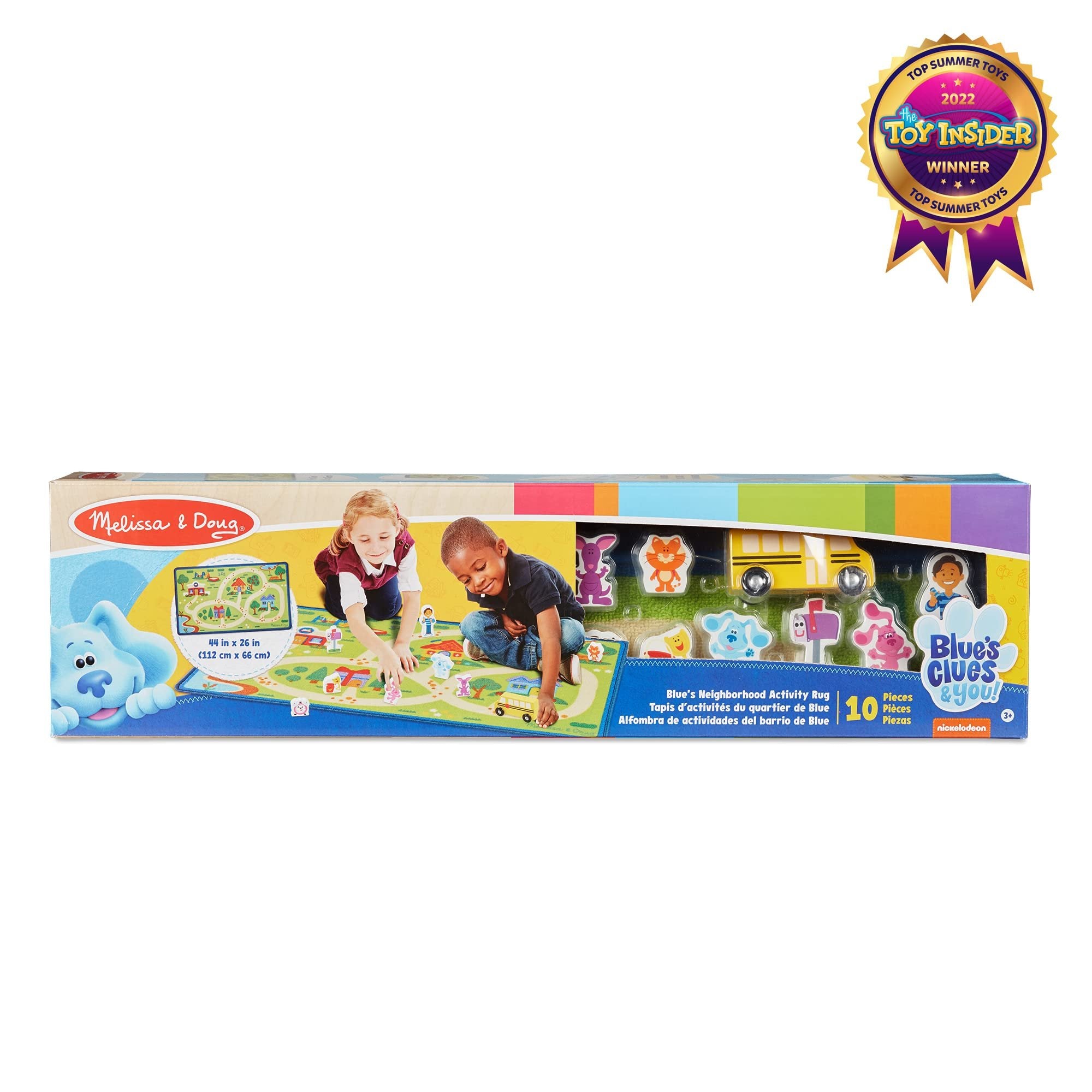 Melissa & Doug Blue's Clues & You! Blue's Neighborhood Activity Rug (44 Inches x 26 Inches Rug, 9 Wooden Play Pieces)
