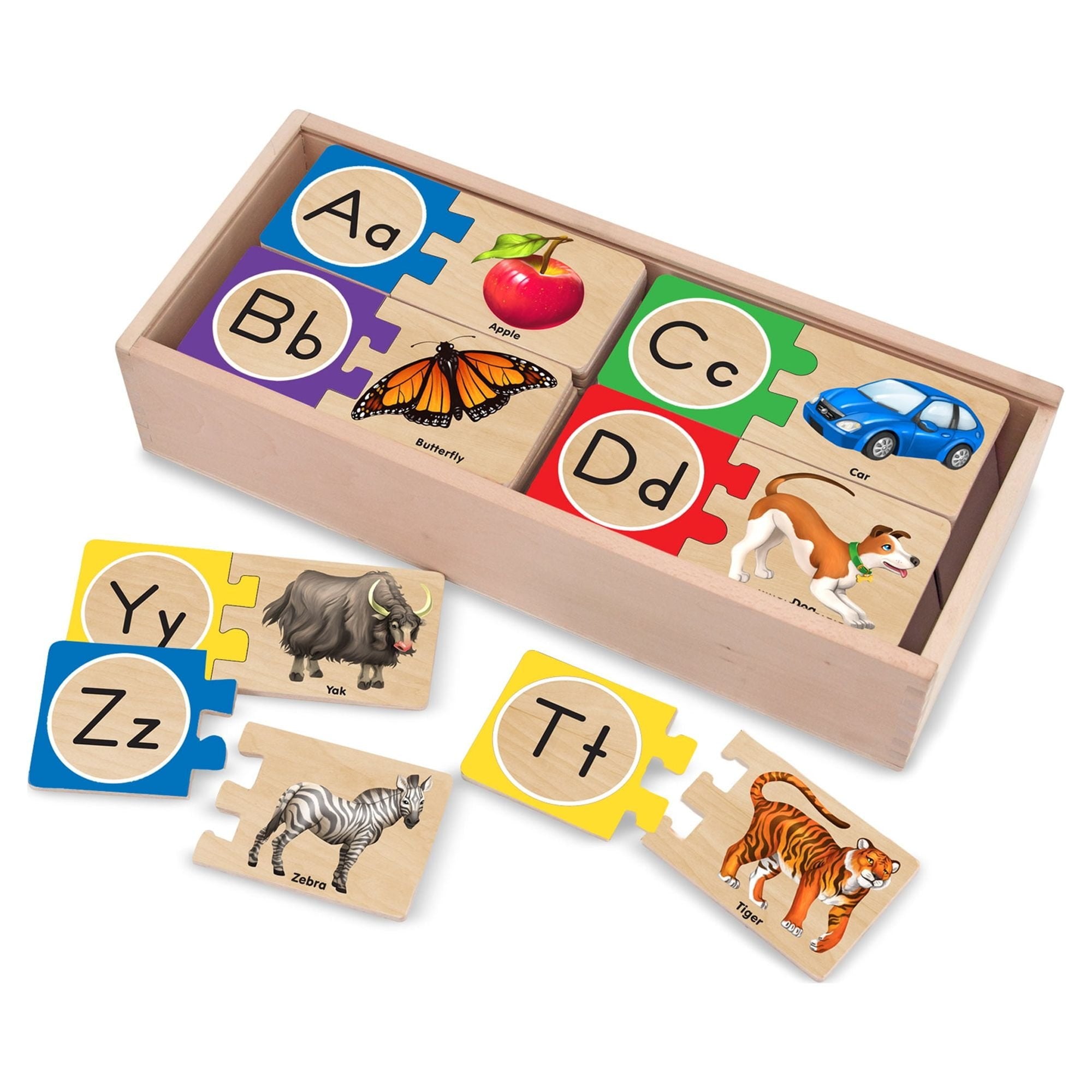 Melissa & Doug Self-Correcting Alphabet Wooden Puzzles With Storage Box (52 pcs)
