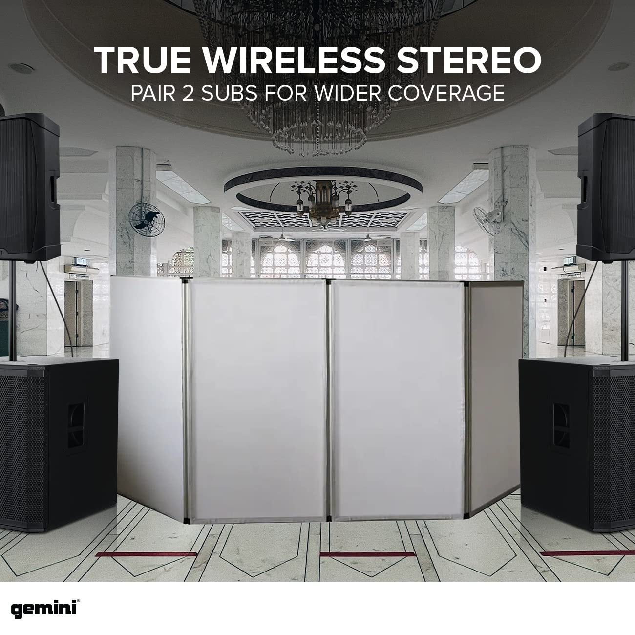 Gemini Sound ZRX-S18BT Ultra-High-Power 2400W Peak Bluetooth Subwoofer - 18in Front Firing, High Excursion for DJ/Outdoor, Portable with XLR, TWS, 600W RMS