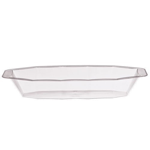 Premium Clear Plastic Serving Boats - 15 oz (Pack Of 12) - Heavy Duty & Reusable Buffet Party Dishes