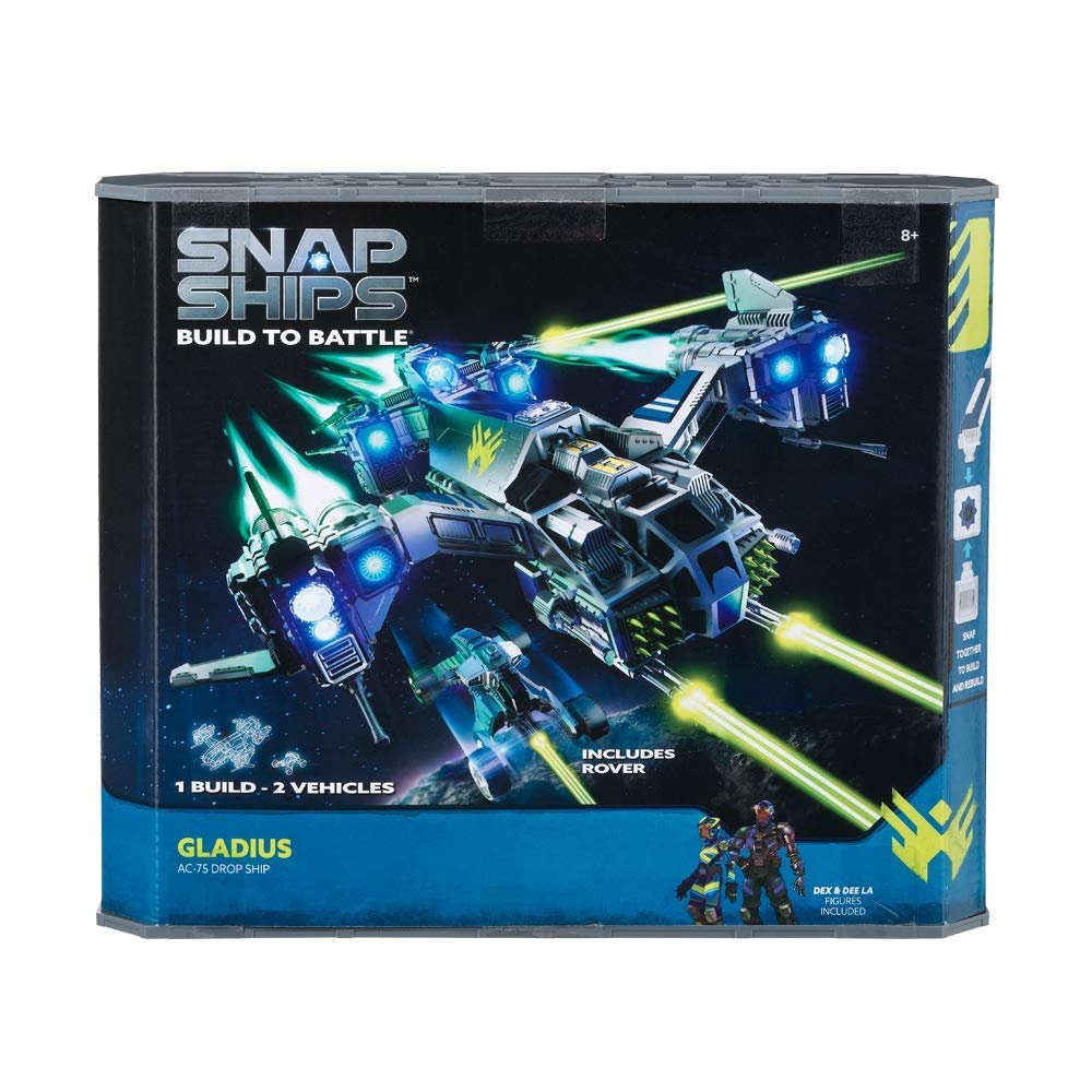 Snap Ships Gladius AC-75 Drop Ship - Construction Toy for Custom Building and Battle Play - Ages 8+