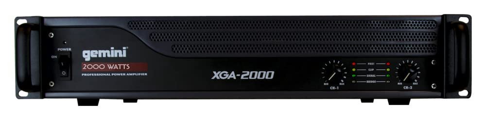 Gemini XGA Series XGA-2000 Professional Quality PA System DJ Equipment Power Amplifier with 2000 Watt Instant Peak Power