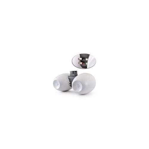 Pyle Marine Wakeboard Tower Speakers - Waterproof 6.5” Dual Subwoofer Speaker Set & 1.0” Tweeters, LED Lights and 400 Watt Power - 2-Way Boat Audio System w/Mounting Bracket-PLMRWB852LEW (White)
