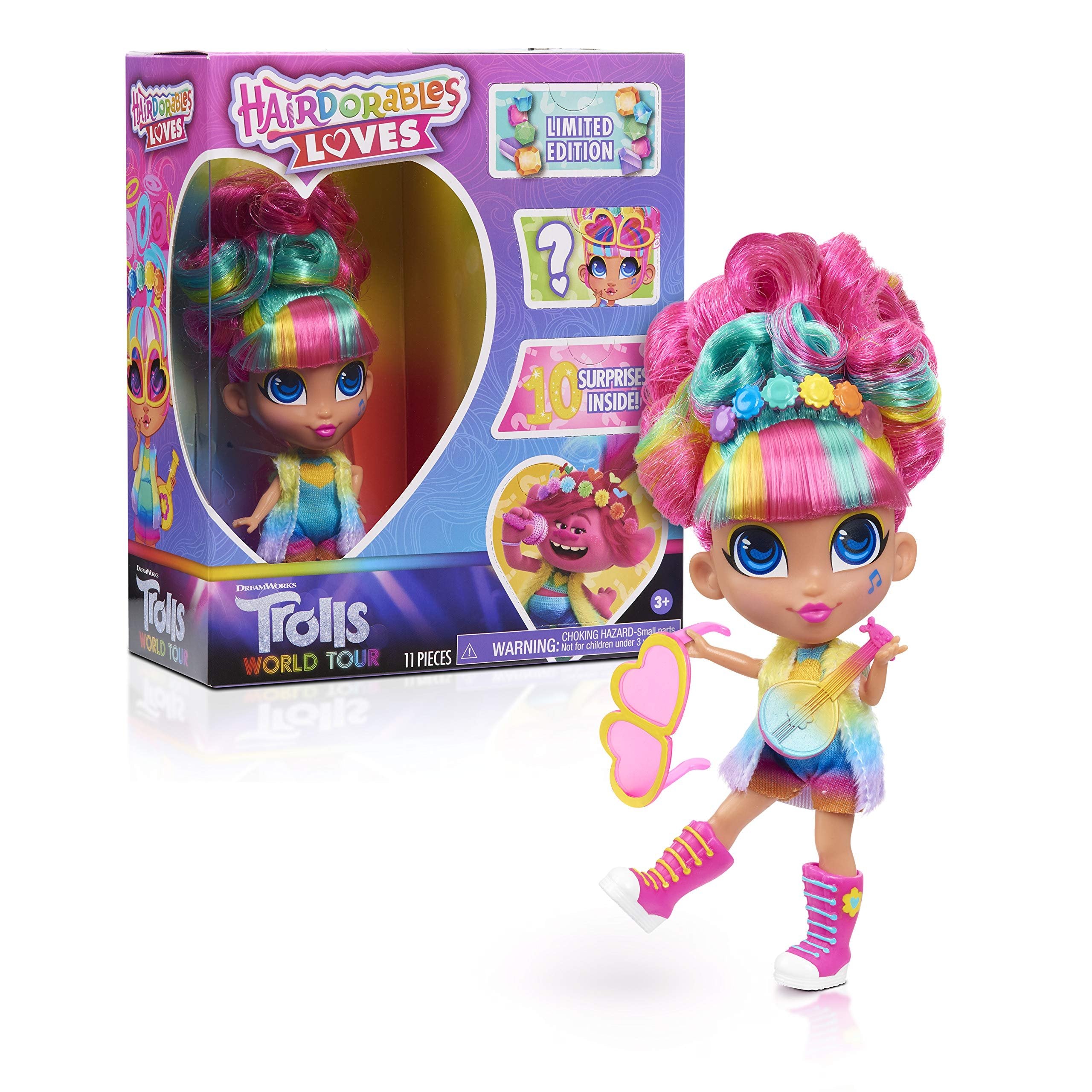 Hairdorables Loves Trolls World Tour, Kids Toys for Ages 3 Up by Just Play