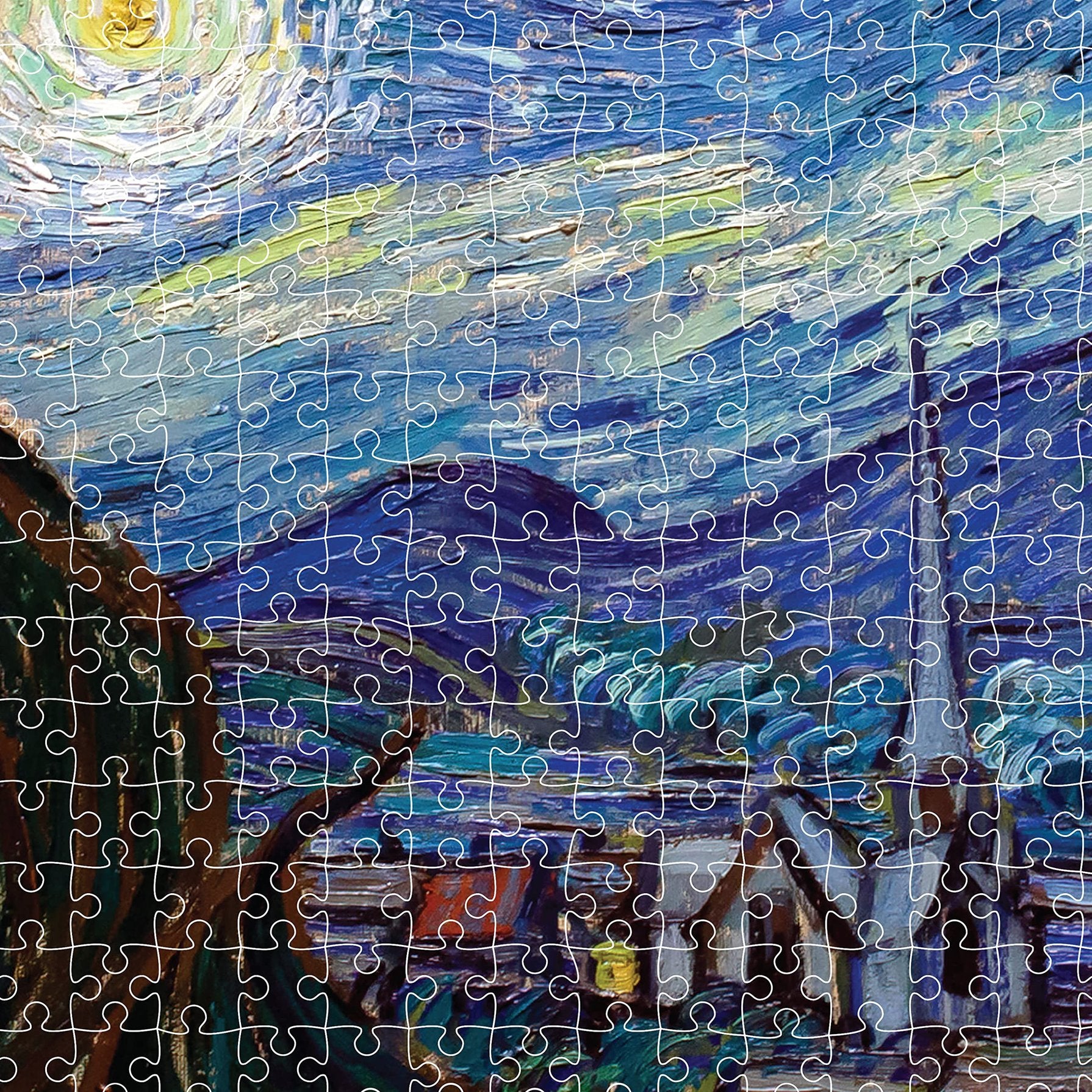 Mindbogglers Gold 1500-Piece Jigsaw Puzzle: Starry Night by Van Gogh - Jigsaws for Adults - Deluxe Jigsaw Puzzles - 33x26in - Intricate Puzzles - Advanced Jigsaws - Hobbies - Gold Foil Jigsaw Puzzles