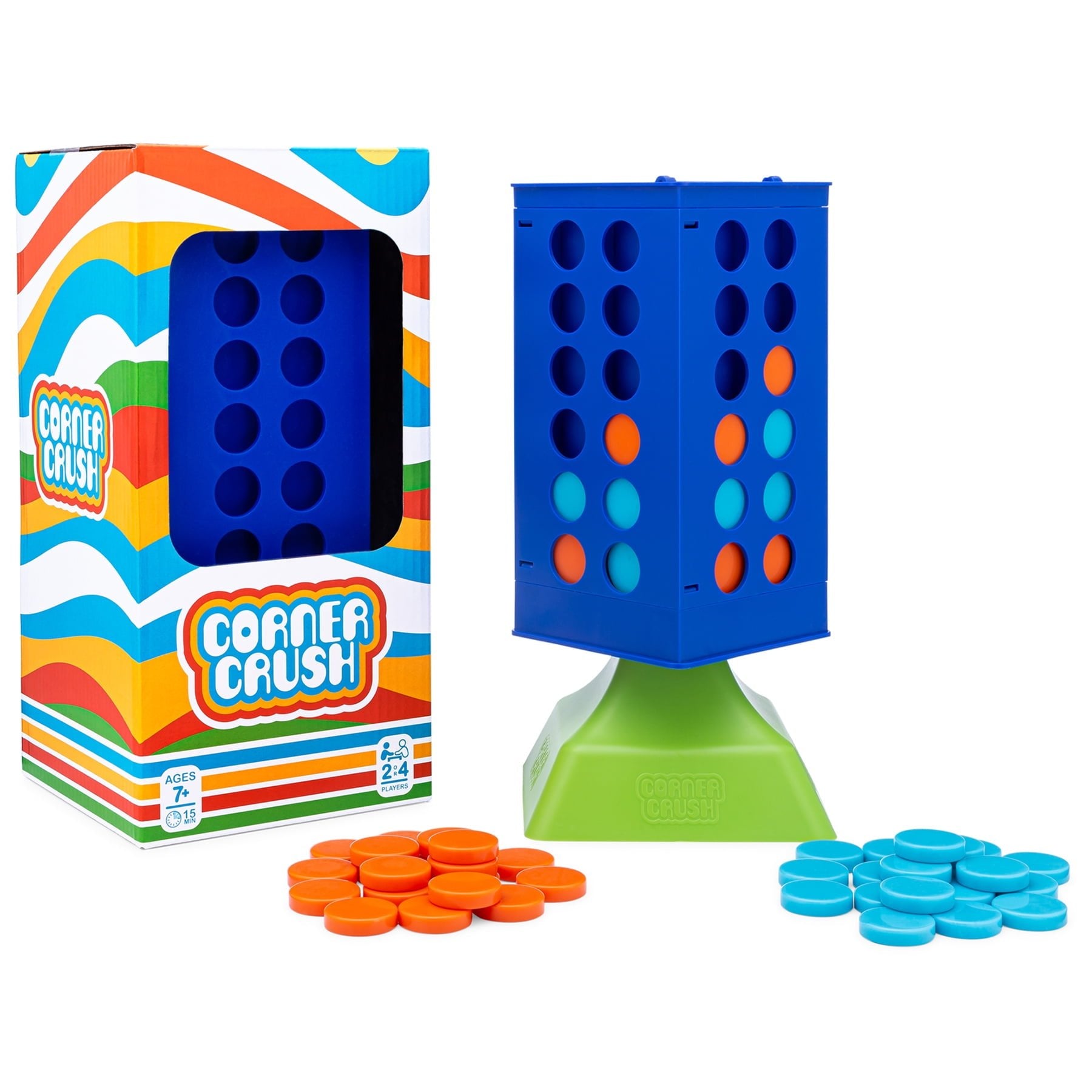 Big G Creative: Corner Crush - Classic 4-in-a-Row Game, 2 or 4 Players, Ages 7+, 15 Minute Gameplay