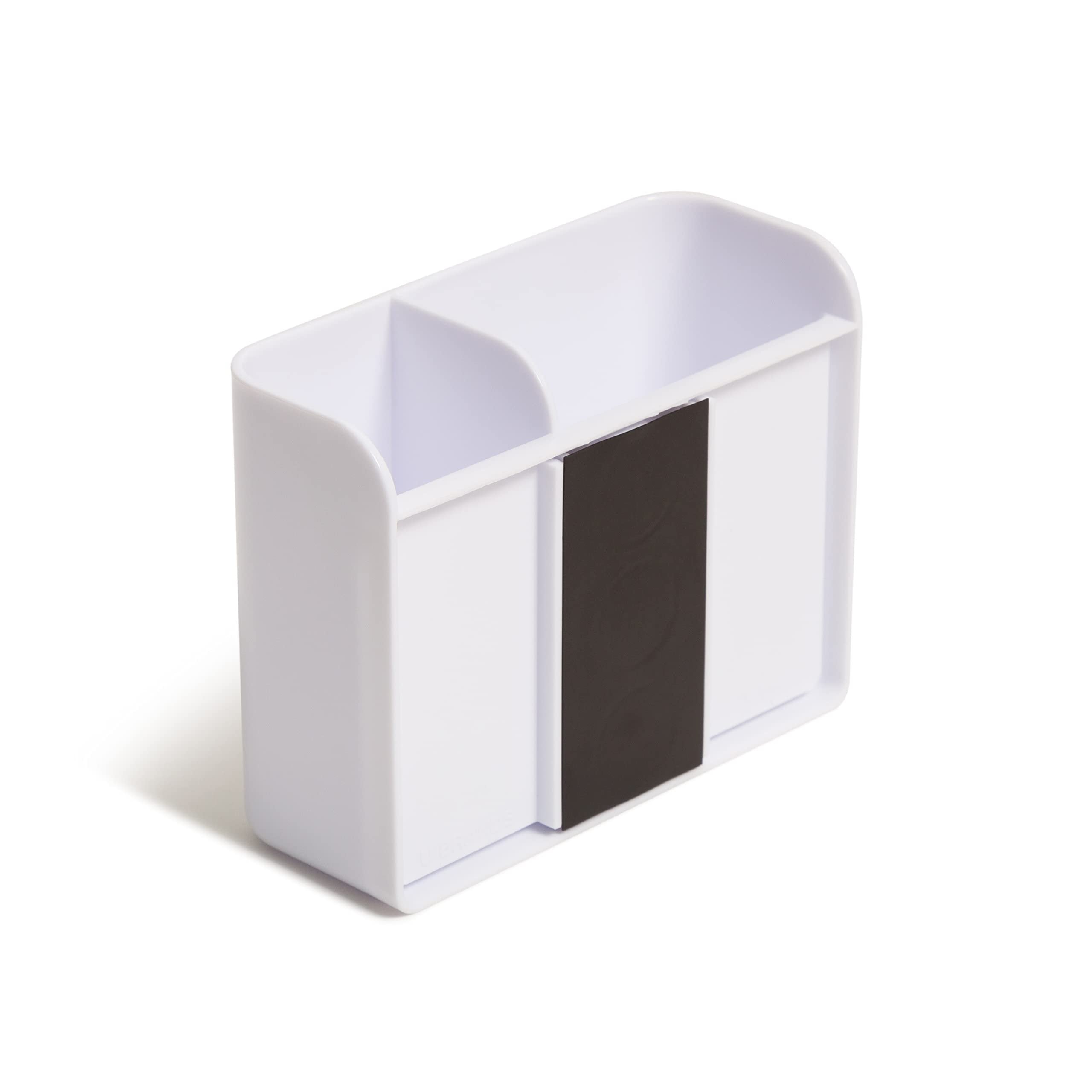 U Brands High Strength Magnetic Utility Cup for Glass Boards and Easels, White, 1 Count