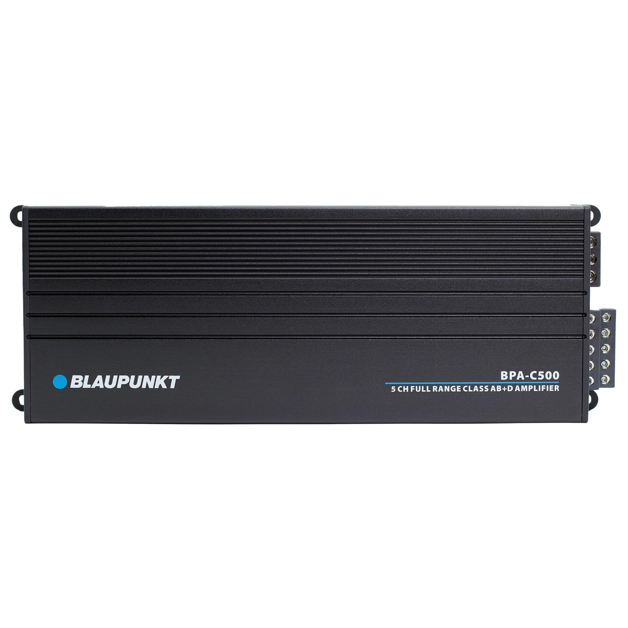 BLAUPUNKT BPA-C500 Elite Car Audio Class AB + Class D 5-Channel 3600W Stereo Amplifier Bridgeable Bundle with Gravity Magnet Phone Holder