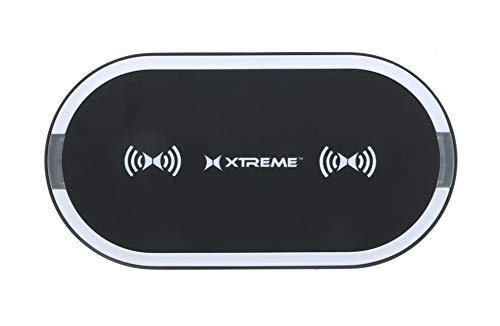 Xtreme Digital Lifestyle Accessories Dual 10W QI Wireless Charging Pad Compatible w/iOS & Android Fast Charging (Black) (XWC81013BLK)