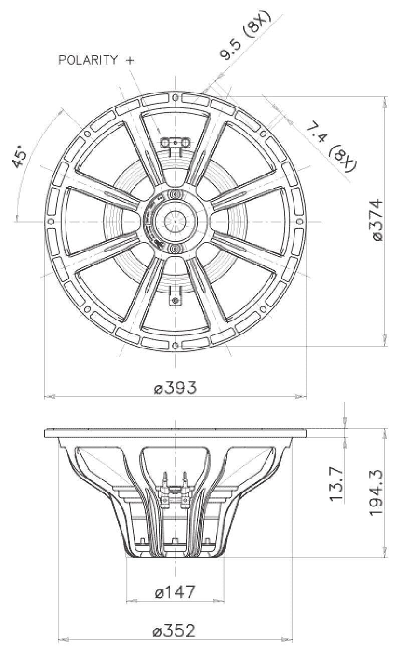 Faital Pro 15HP1060-4 15-inch 4 OHM Woofer Professional Low-Frequency...
