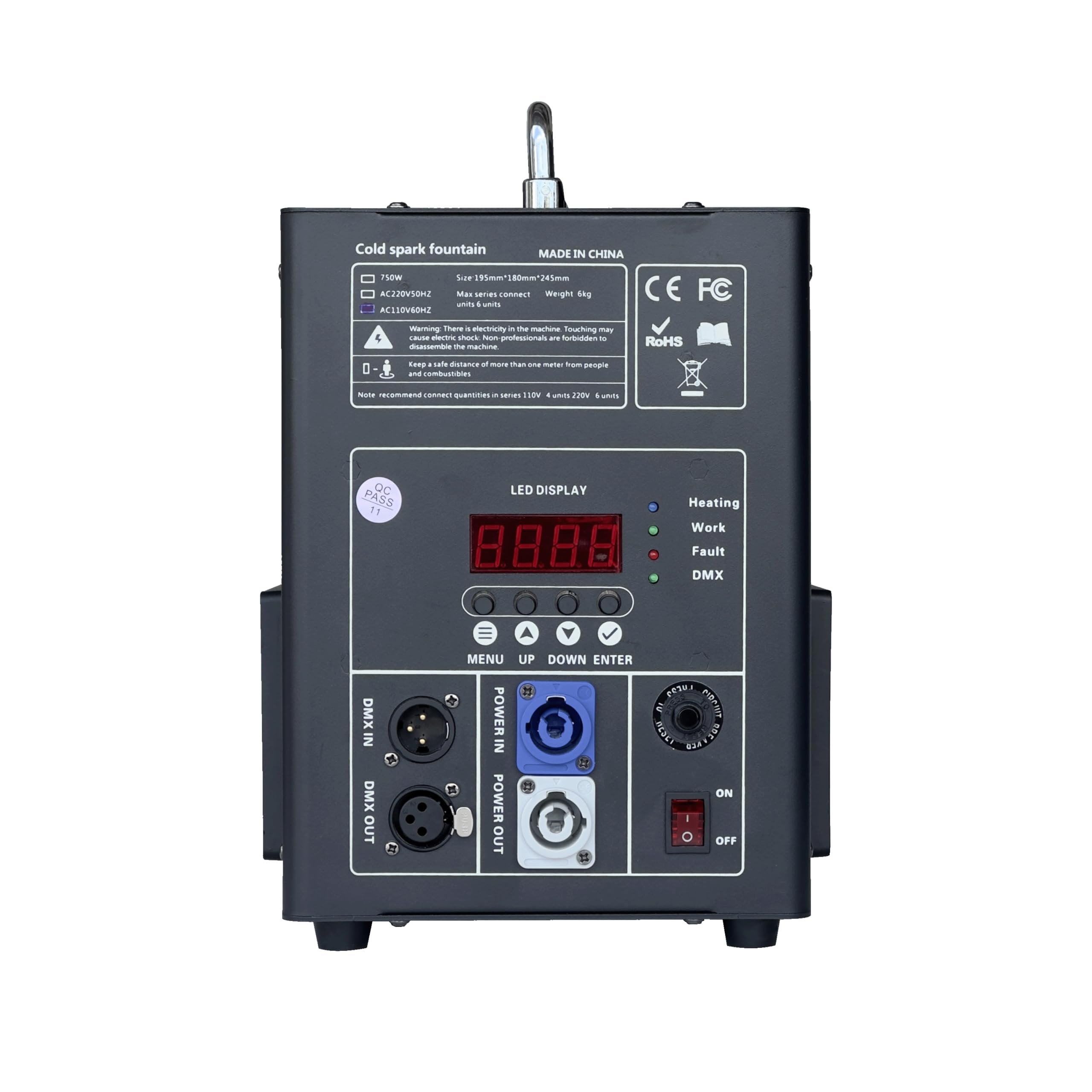 ANTAKIPRO AP-101SPARK 600 Watts Cold Effects Machine Height Adjustable LED Display Screen Board LED DMX 3CH