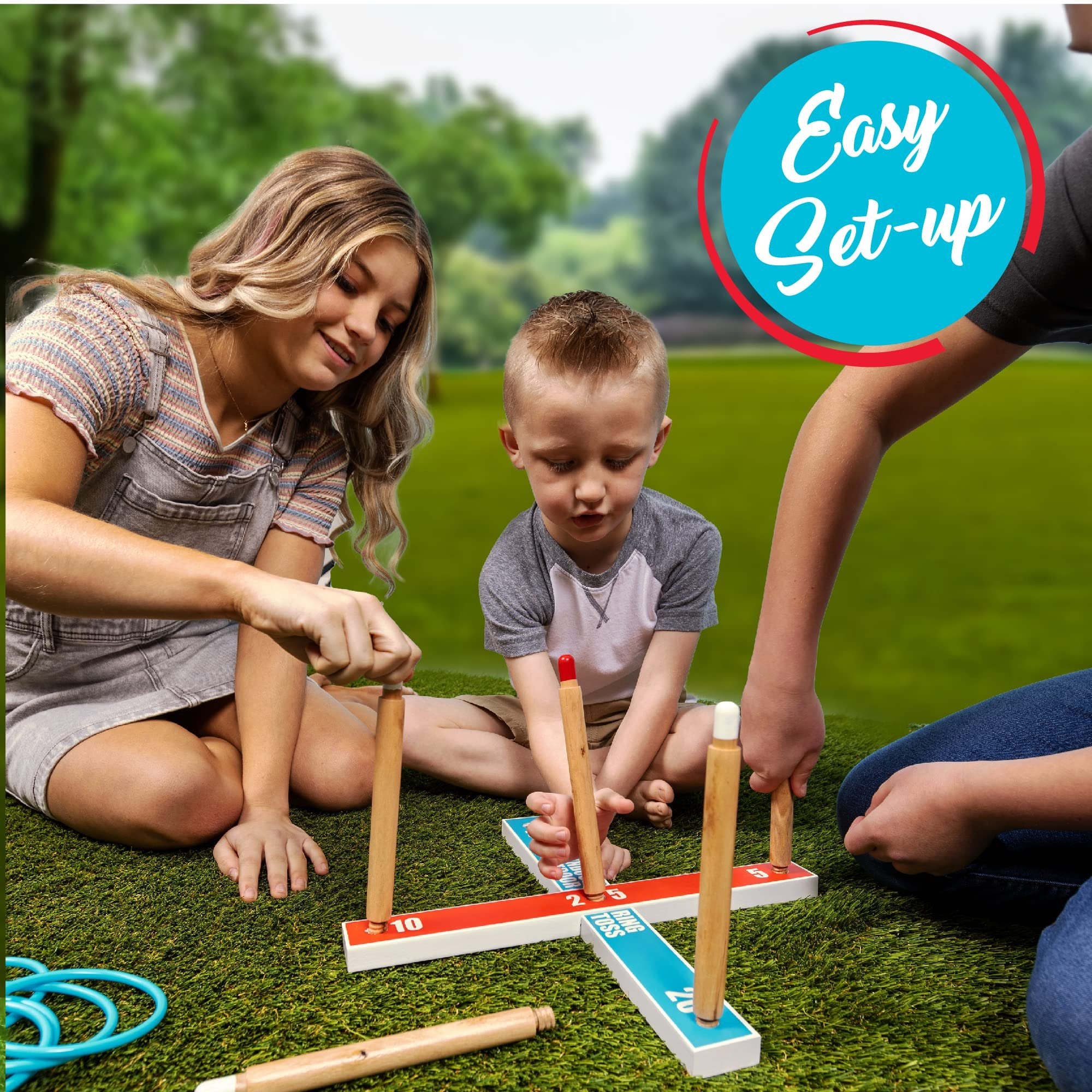 Island Genius Ring Toss Game for Kids Adults and Family | Outdoor Toys & Activities for Backyard Camping and Lawn