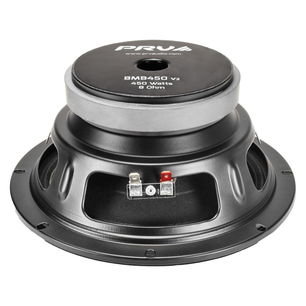 PRV AUDIO 8 Inch Midbass Speaker 8MB450 v2, 450 Watts, 8 Ohm, 2 Inch Voice Coil, Pro Audio Loudspeaker (Single)
