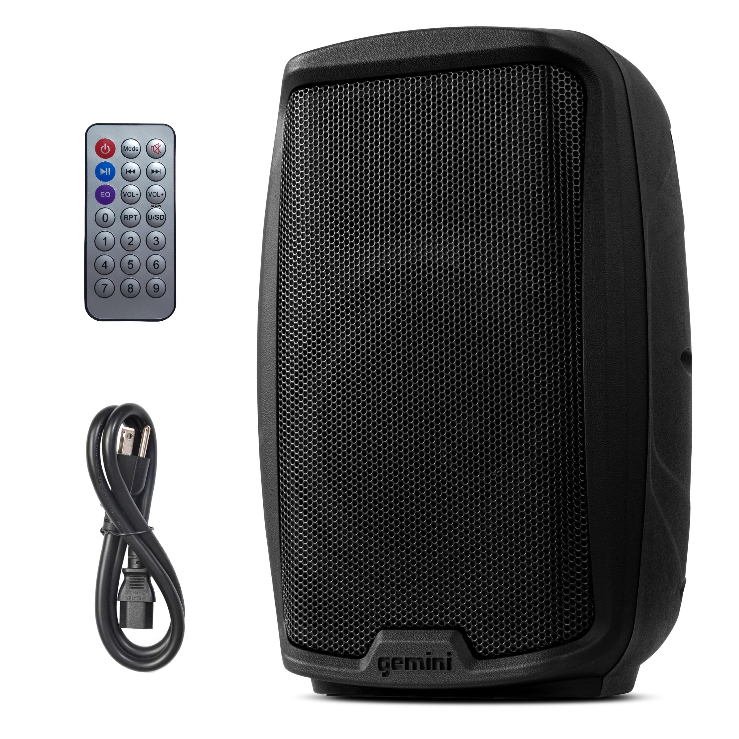 Gemini Sound AS-2115BT Active 15 Inch Woofer 2000 Watt DJ Monitor Powered Amplified PA Speakers System with Bluetooth, Wireless Stereo Pairing, Onboard 2 Channel Mixer Handles and Portable Fly Points