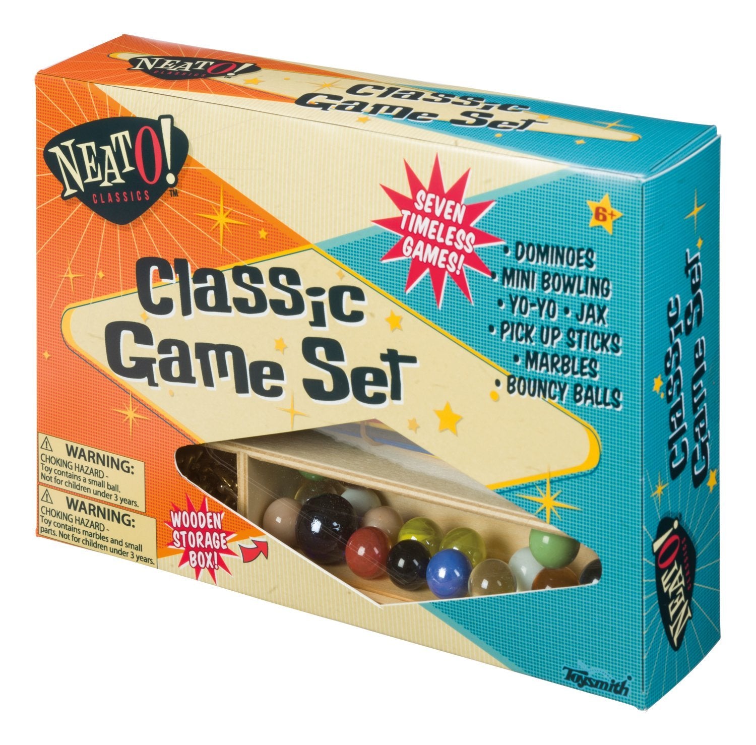Toysmith Neato! Classic Game Set in Wooden Storage Box