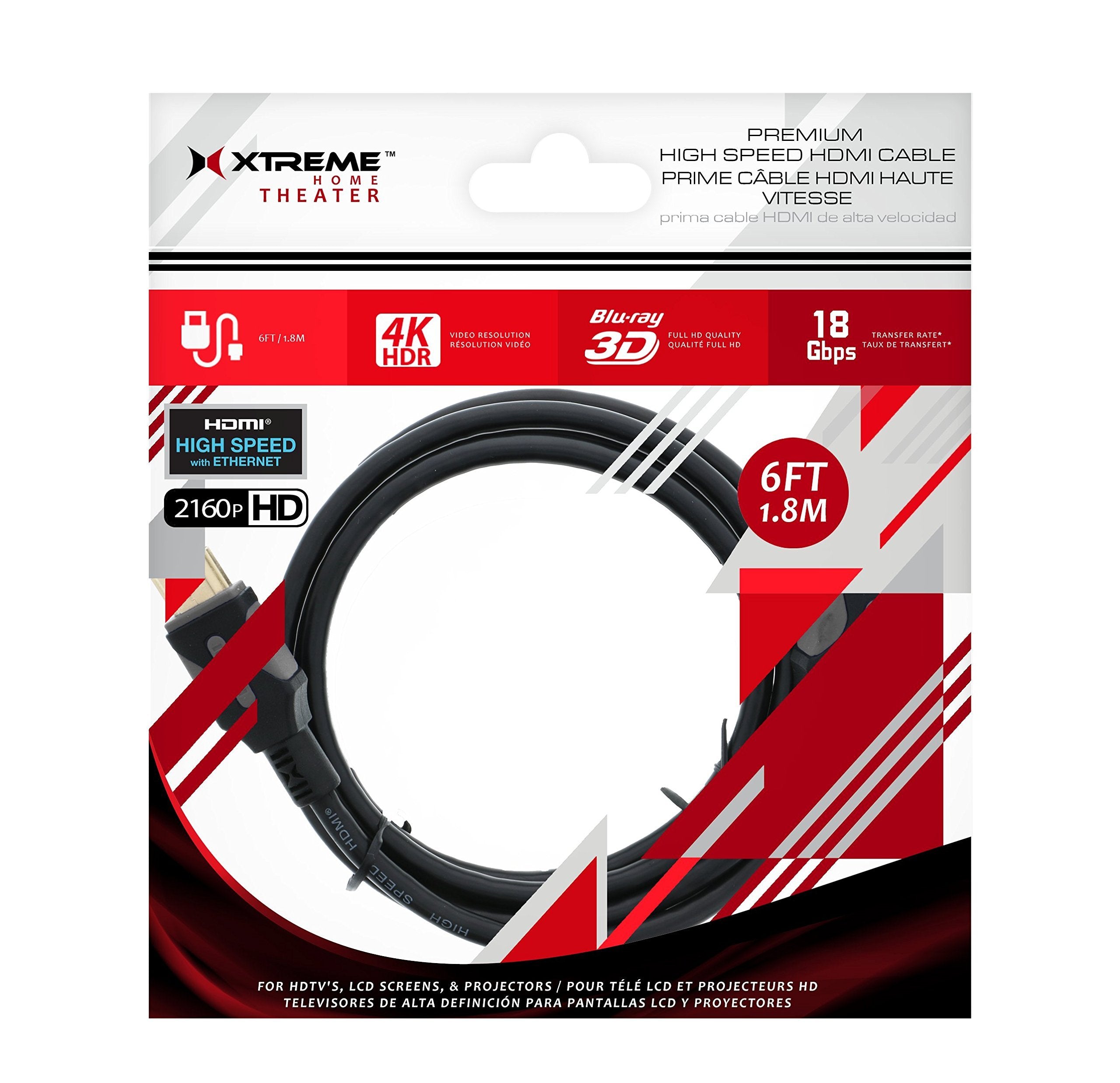 Xtreme 6ft HDMI Cable, Black (XHV11024BLK)