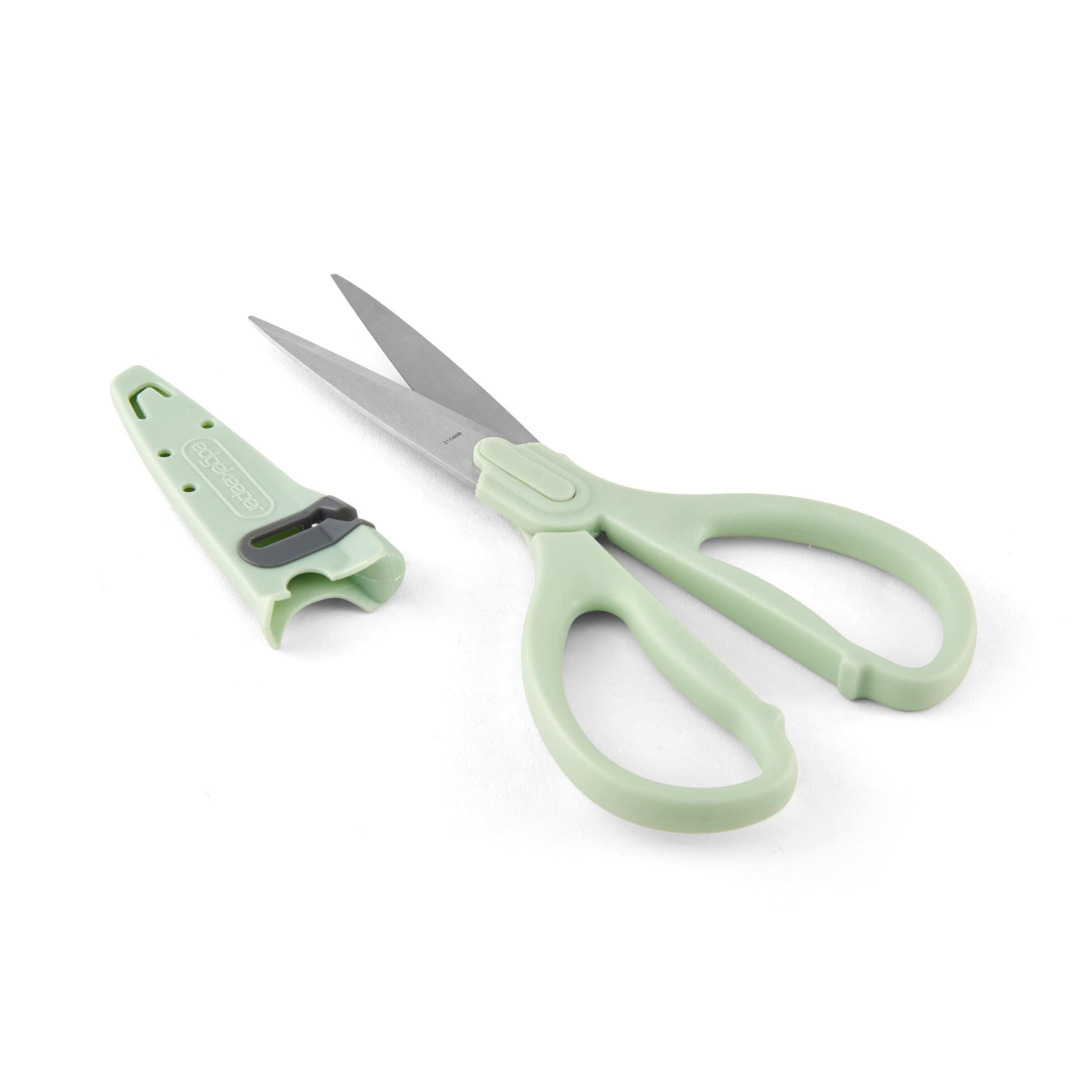 Copco High Carbon Stainless Steel All Purpose Shears with EdgeKeeper Self-Sharpening Sheath, 8.86-Inch, Pistachio