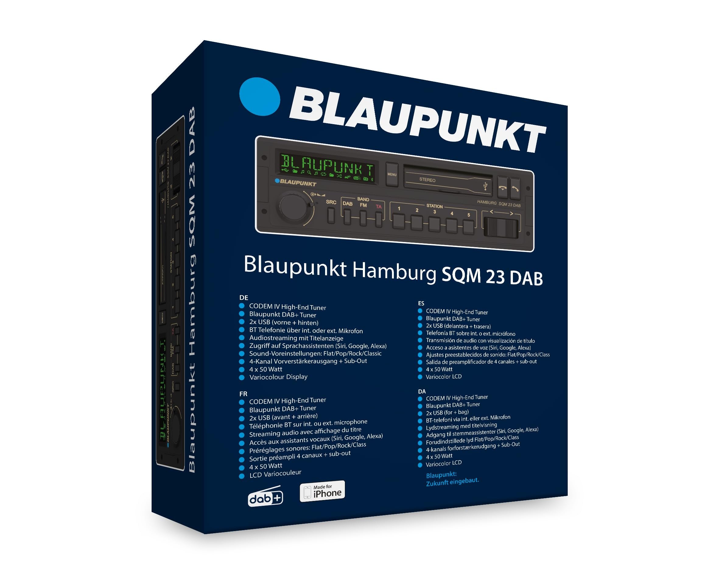 Blaupunkt Hamburg SQM 23 DAB Retro Car Radio: 80s Design with Modern Technology, DAB+, Bluetooth, and USB Support