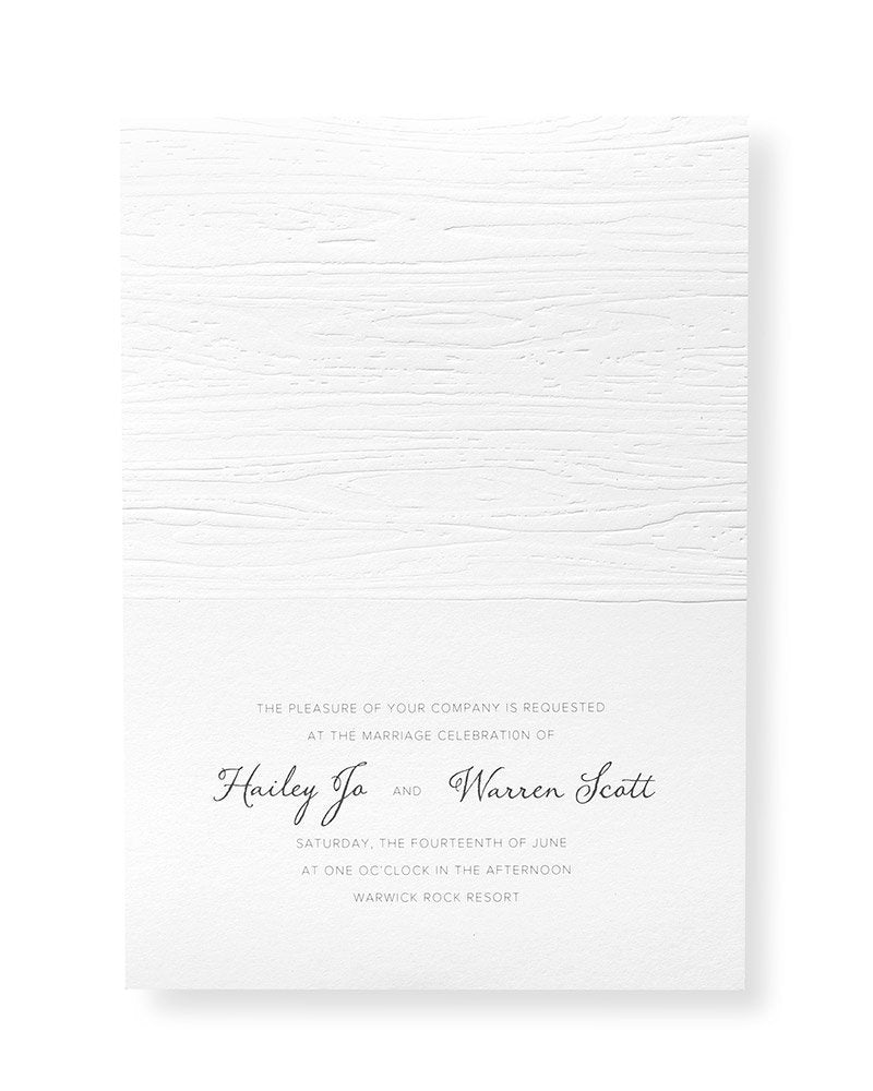 Woodgrain Embossed Print at Home Invitation Kit
