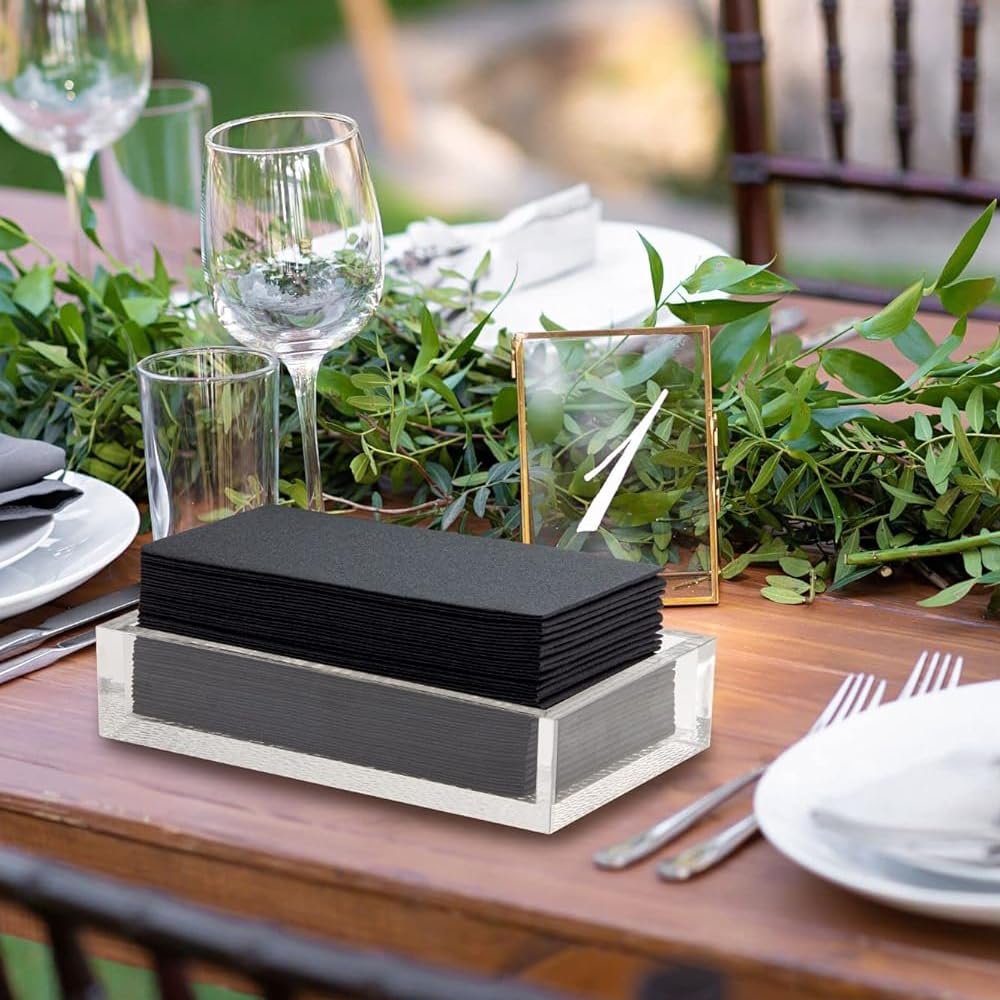 Premium Quilted Black Cloth-Like Guest Paper Towel - (Pack of 30) - Elegant Design - Perfect for Bathrooms, Parties, and Special Events