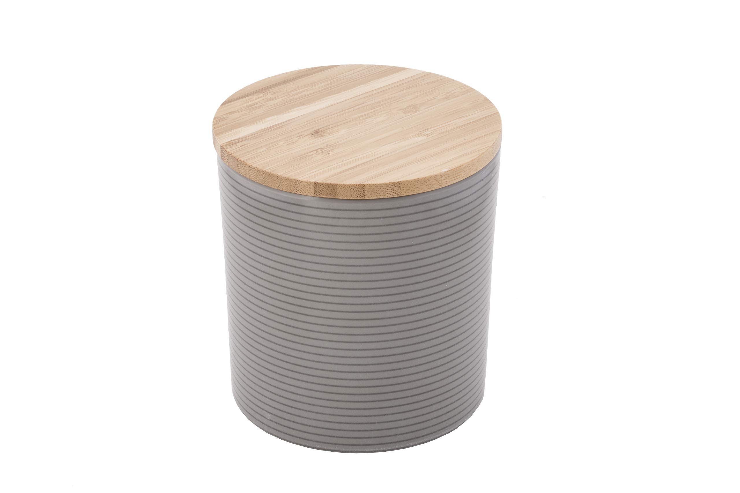 Tablecraft TablCraft's Crofthouse Collection Canister with Lid, 28 oz, 4.75 x 4.75 x 5, Melamine & Bamboo