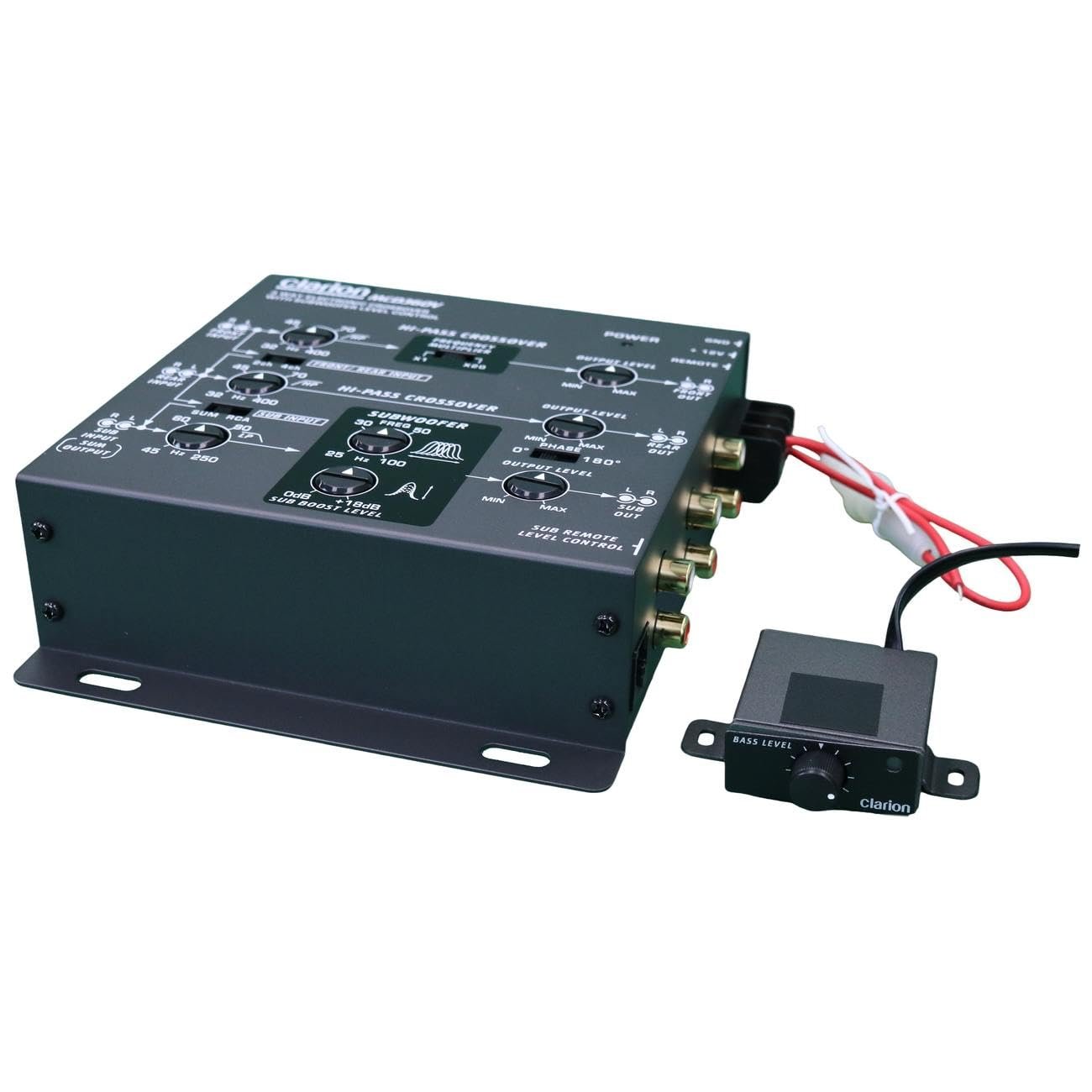 Clarion MCD360V 3-Way 6 Channel RCA Inputs Electronic Crossover with Remote Subwoofer Level Control Adjustable Level Output for Front Rear Subwoofer