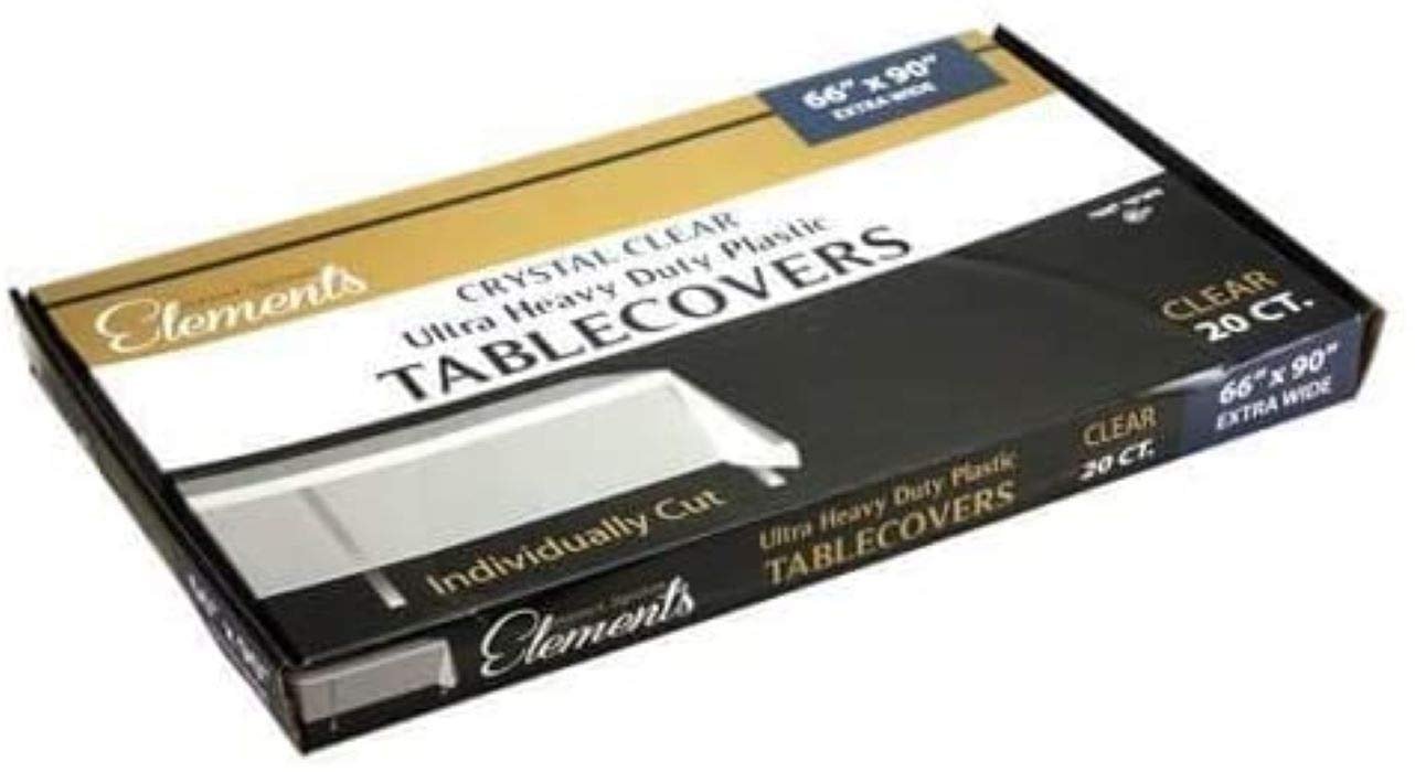 Kingzak Plastic Precut Table Covers - 66 x 90 Clear Pack of 20