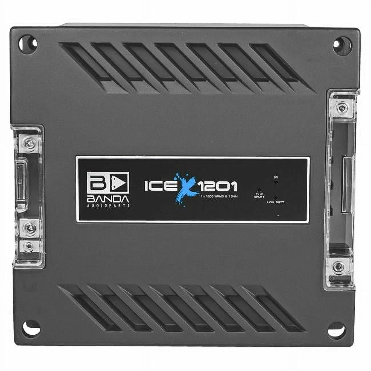 Banda ICEX1200.2RED 1200W 2 Ohm Car Audio Amplifier, Red