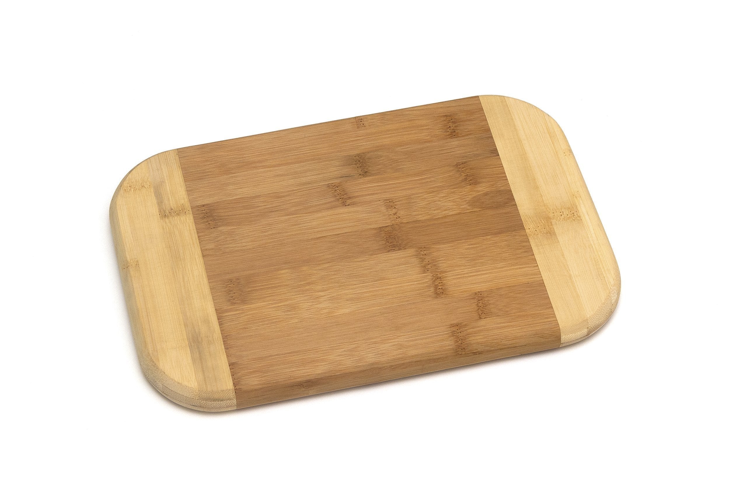 Lipper International Bamboo Wood Two-Tone Kitchen Cutting and Serving Board, Medium, 11-3/4" x 7-3/4" x 3/4"