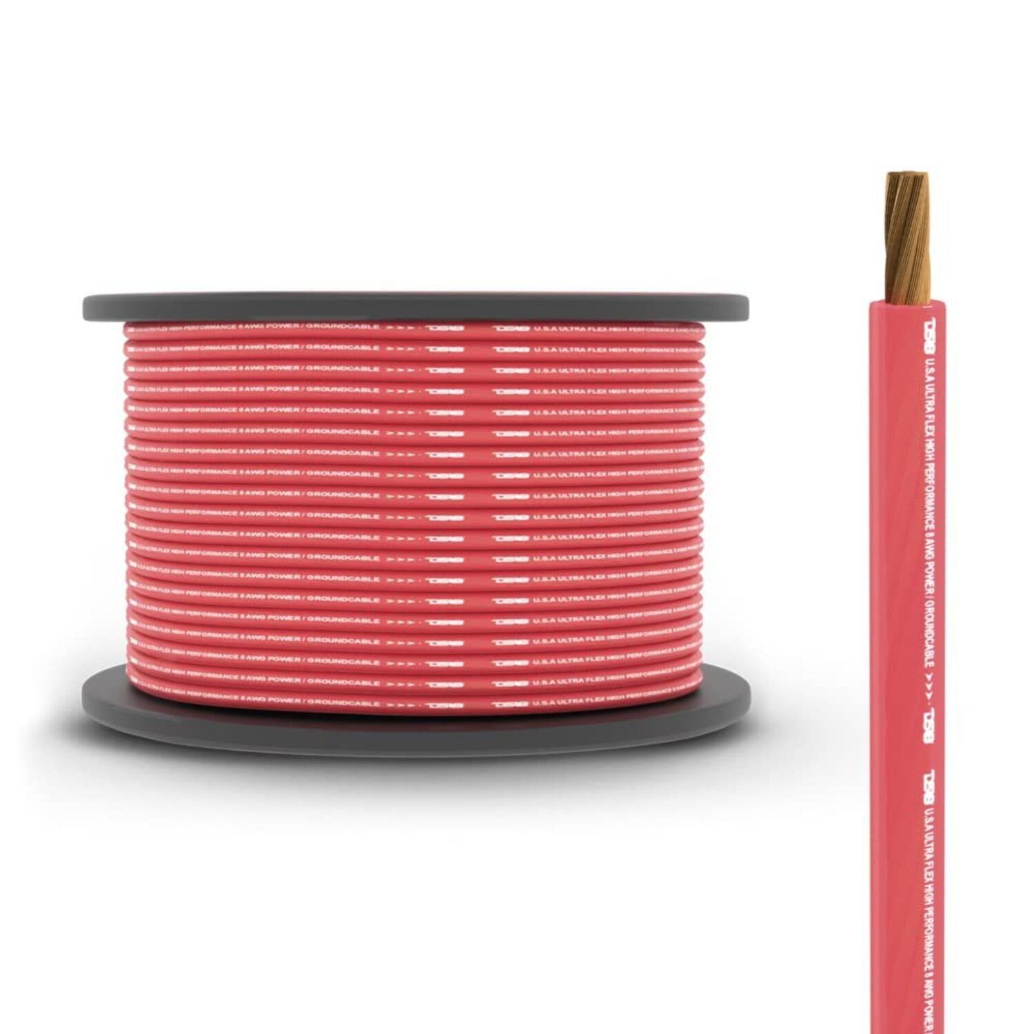 DS18 PW-8GA-250RD 8 Gauge Wire Ultra Flex CCA Power Ground Wire Cable 250 ft - Red - Great for Wiring High Powered Car Amplifiers, Audio Home Speaker Stereo, RV Automotive, Welding Battery Cable