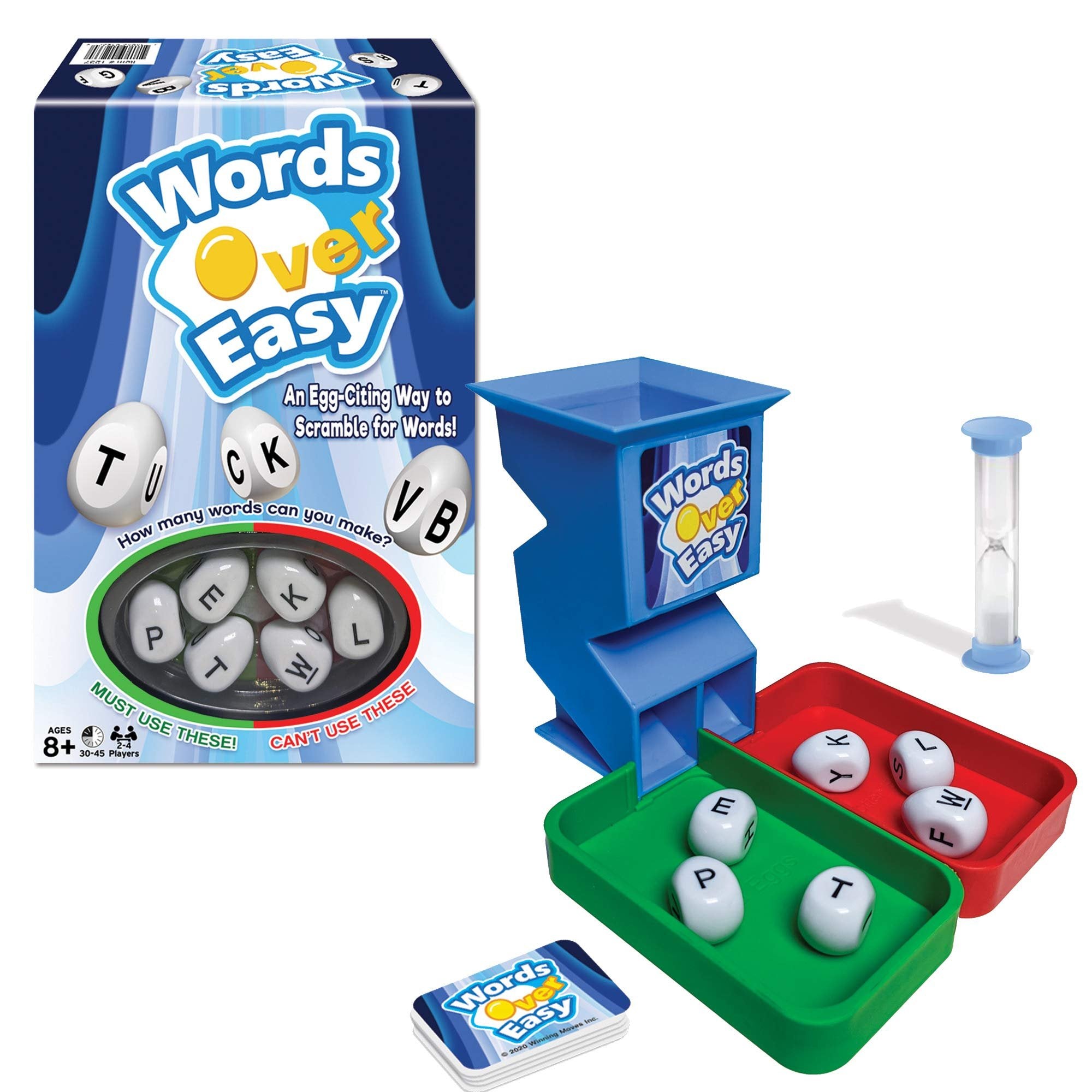Winning Moves Words Over Easy Games USA, Fun Family Word Making Game for 2 to 4 Players, Ages 8+