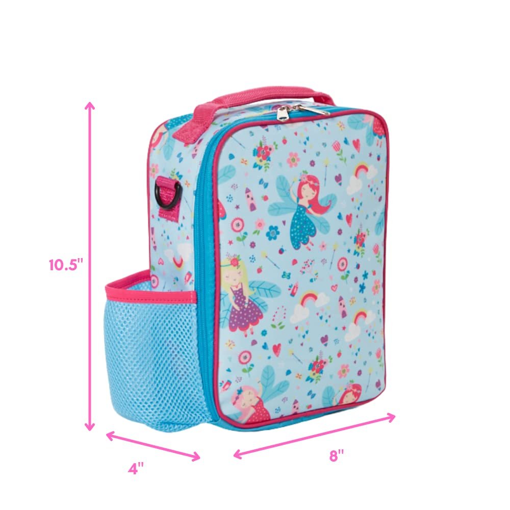 Rainbow Fairies 3-In-1 Convertible Lunch Box and Water Bottle Set, Soft Insulated Lunch Bag with Water Bottle for Girls