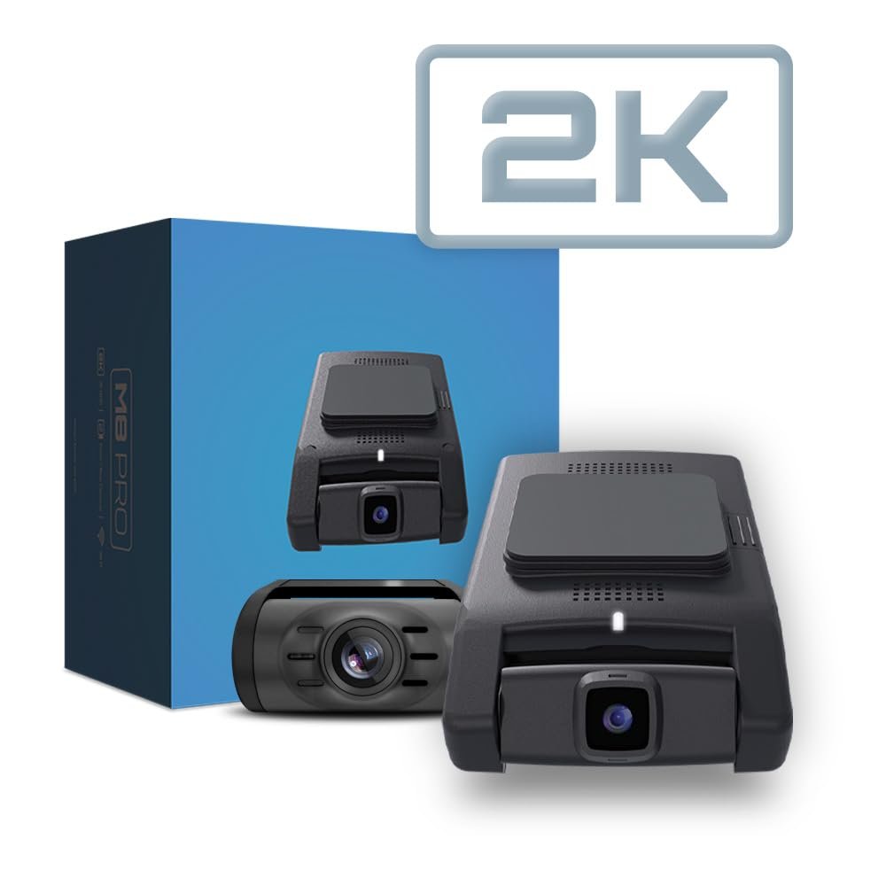Momento M8 PRO 3-Ch 2K QHD w/Dual 5.0GHz Wi-Fi + GPS Front & Rear Dash Camera Kit (MD-8200) Includes 64GB MicroSD Card